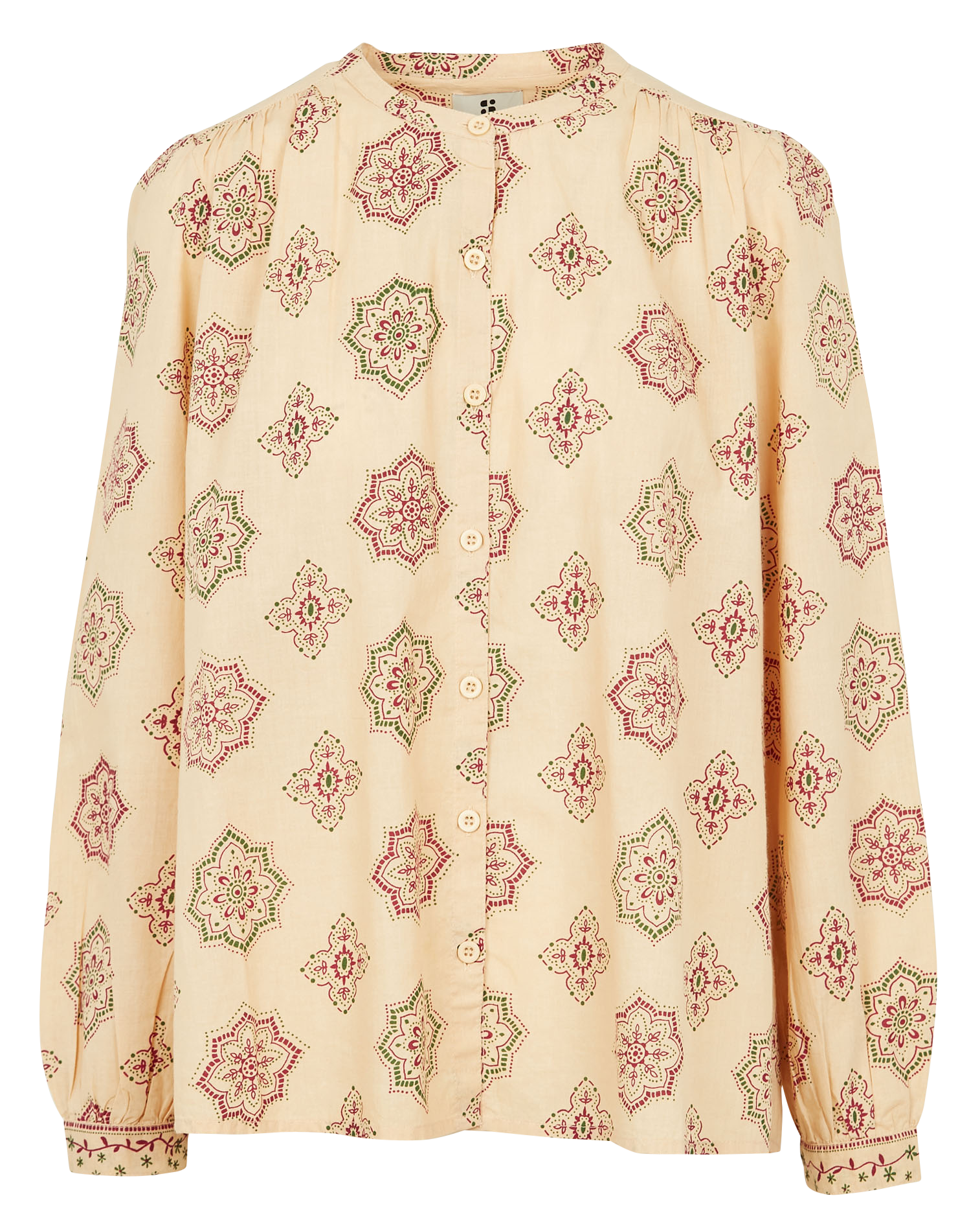 Round-neck printed cotton blouse SWILDENS