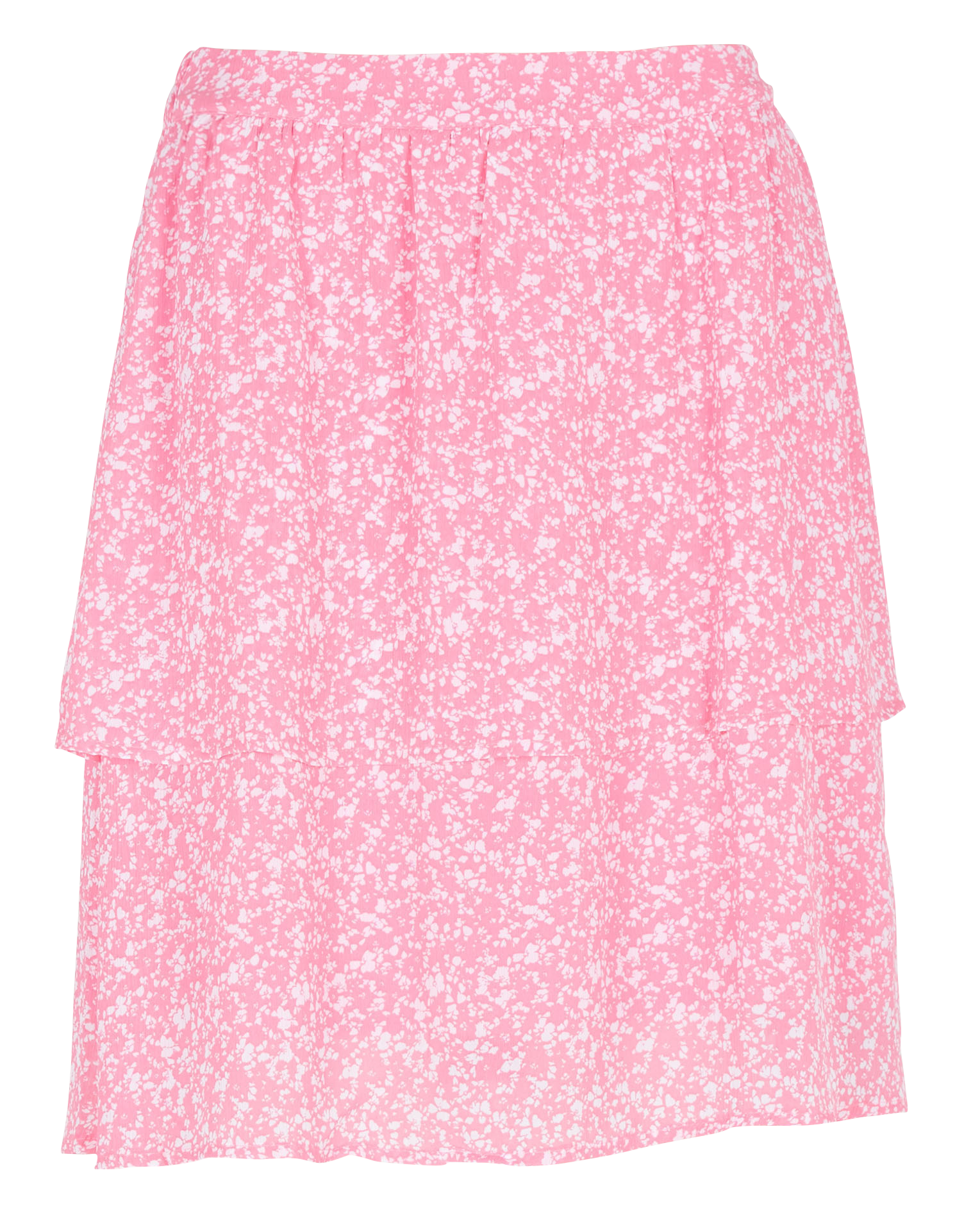 Short ruffled floral print skirt MOSS COPENHAGEN Pink