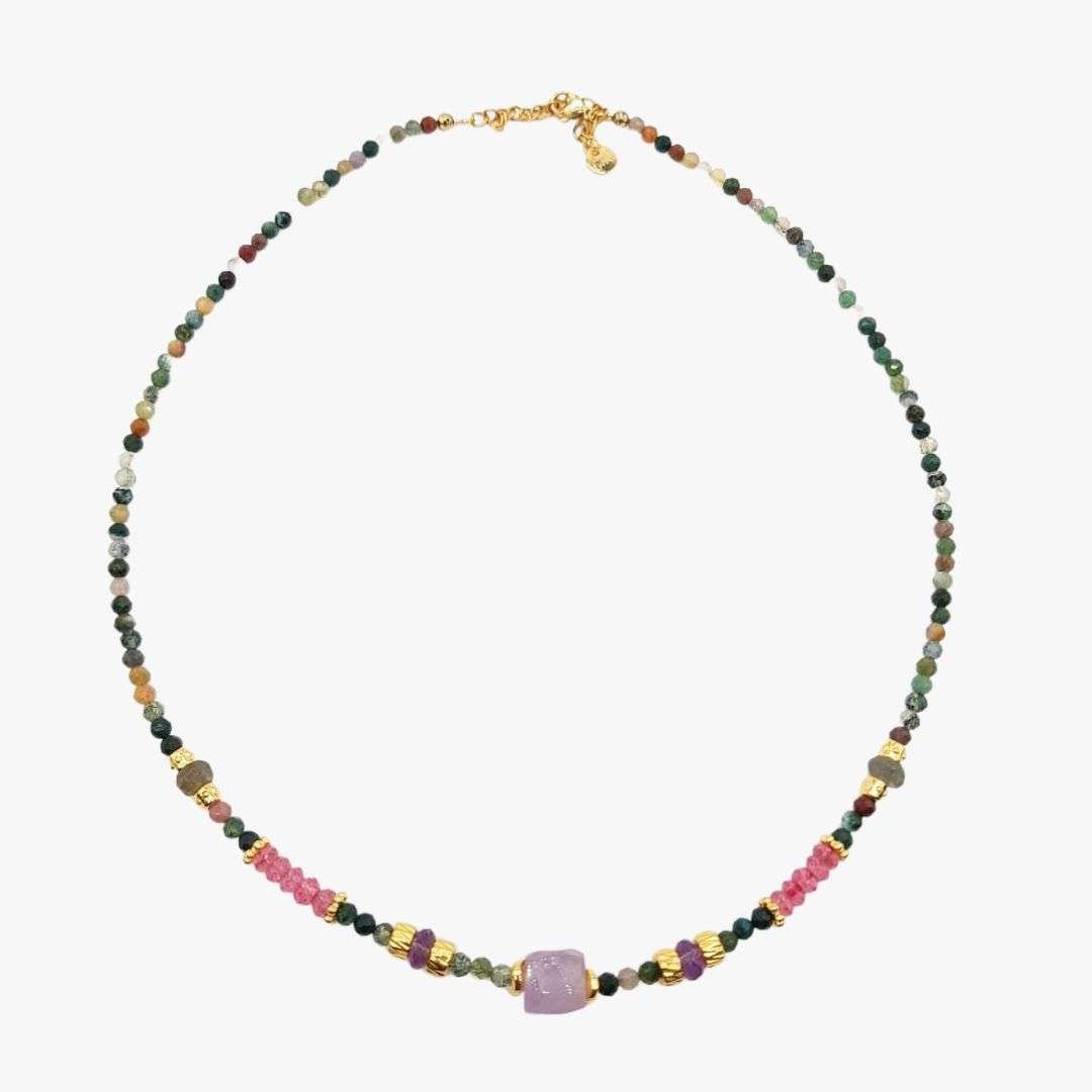 Natural stone necklace GINANDGER Multicolored