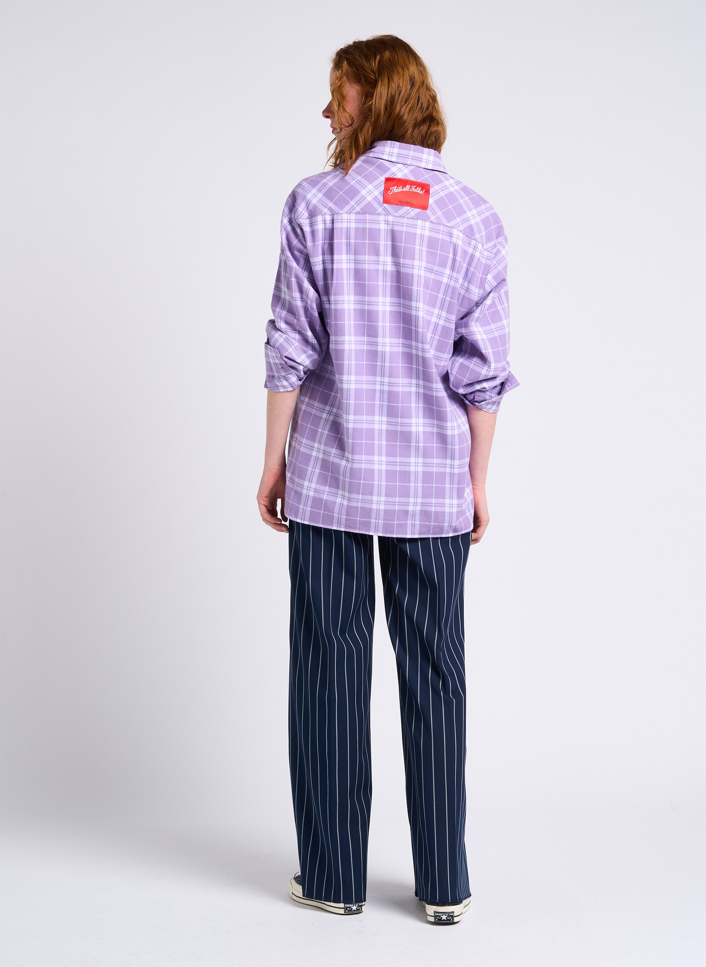 Chemise col classique à carreaux en coton MAX&Co. Violet