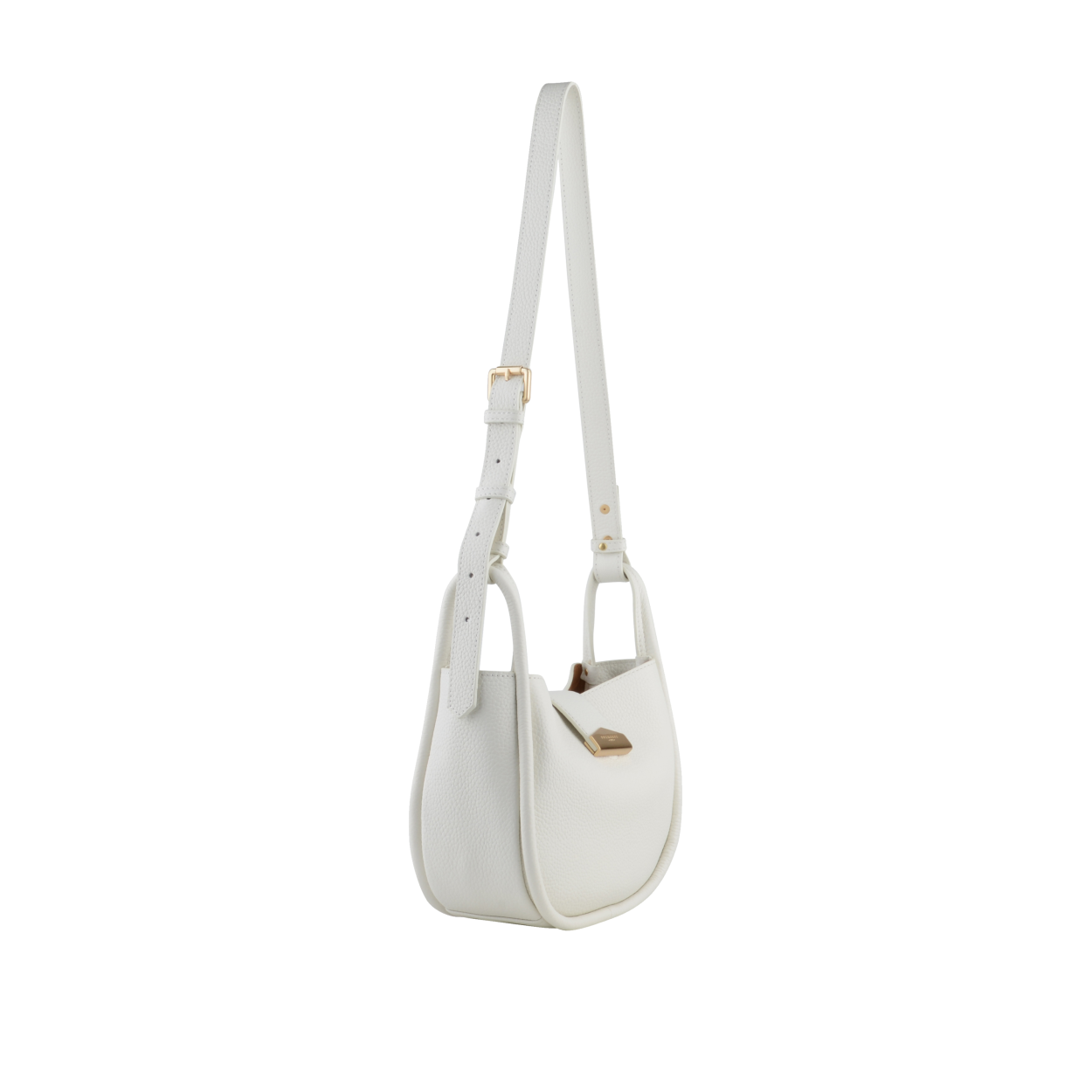 Leather clutch bag POURCHET White