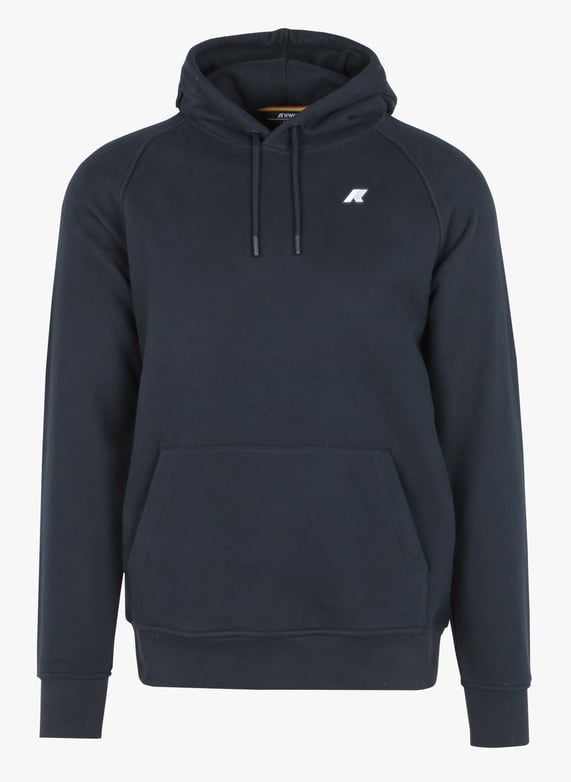 Sweat à capuche en coton mélangé Alban heavy fleece Bleu K-Way