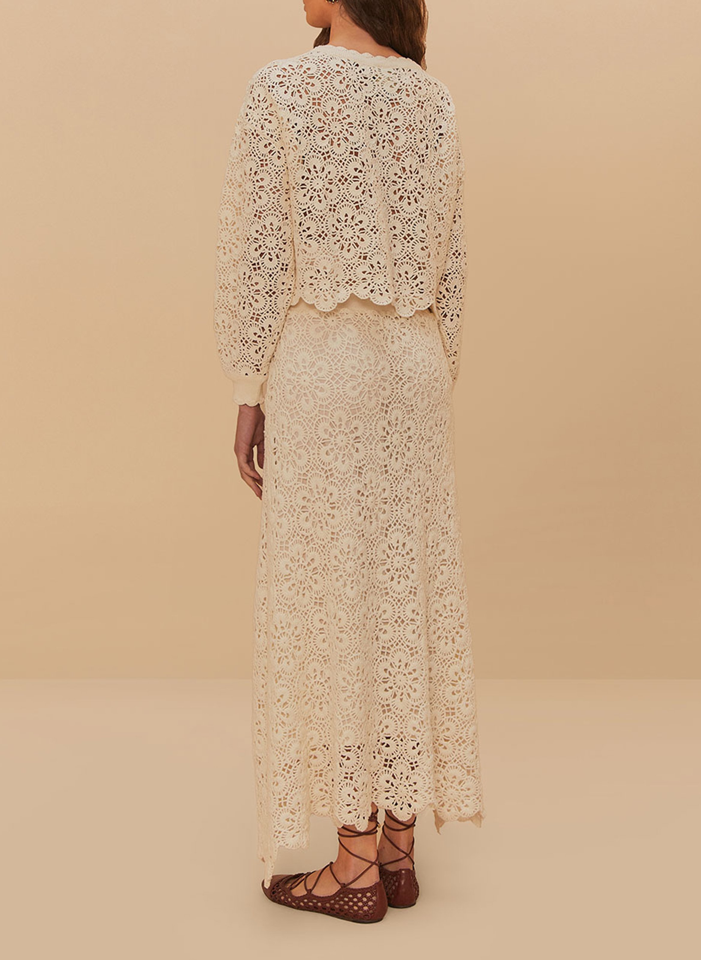 Jupe longue en coton mélangé FARM RIO Blanc