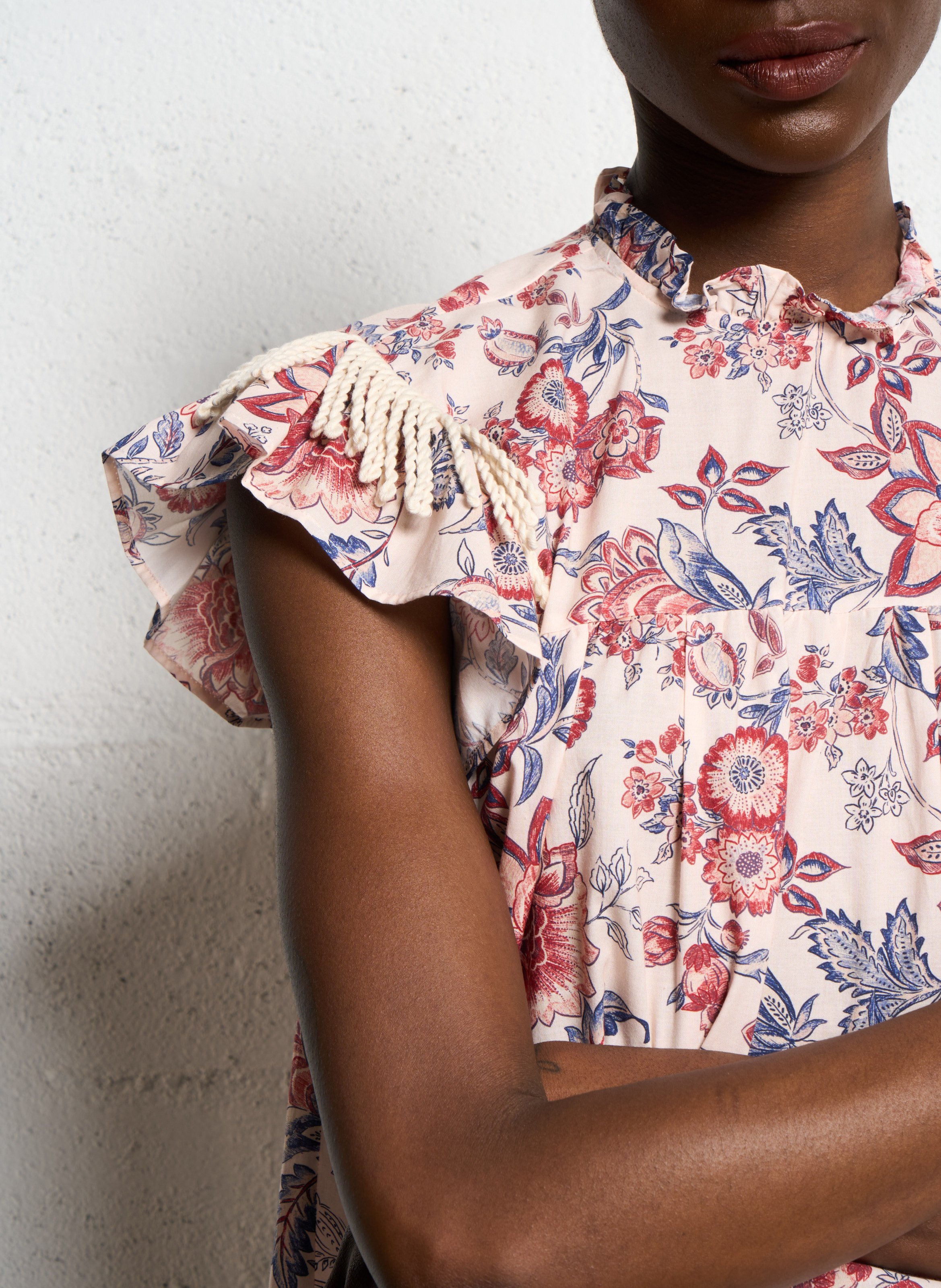 Top ample imprimé à volants  SOPHIE+LUCIE Beige