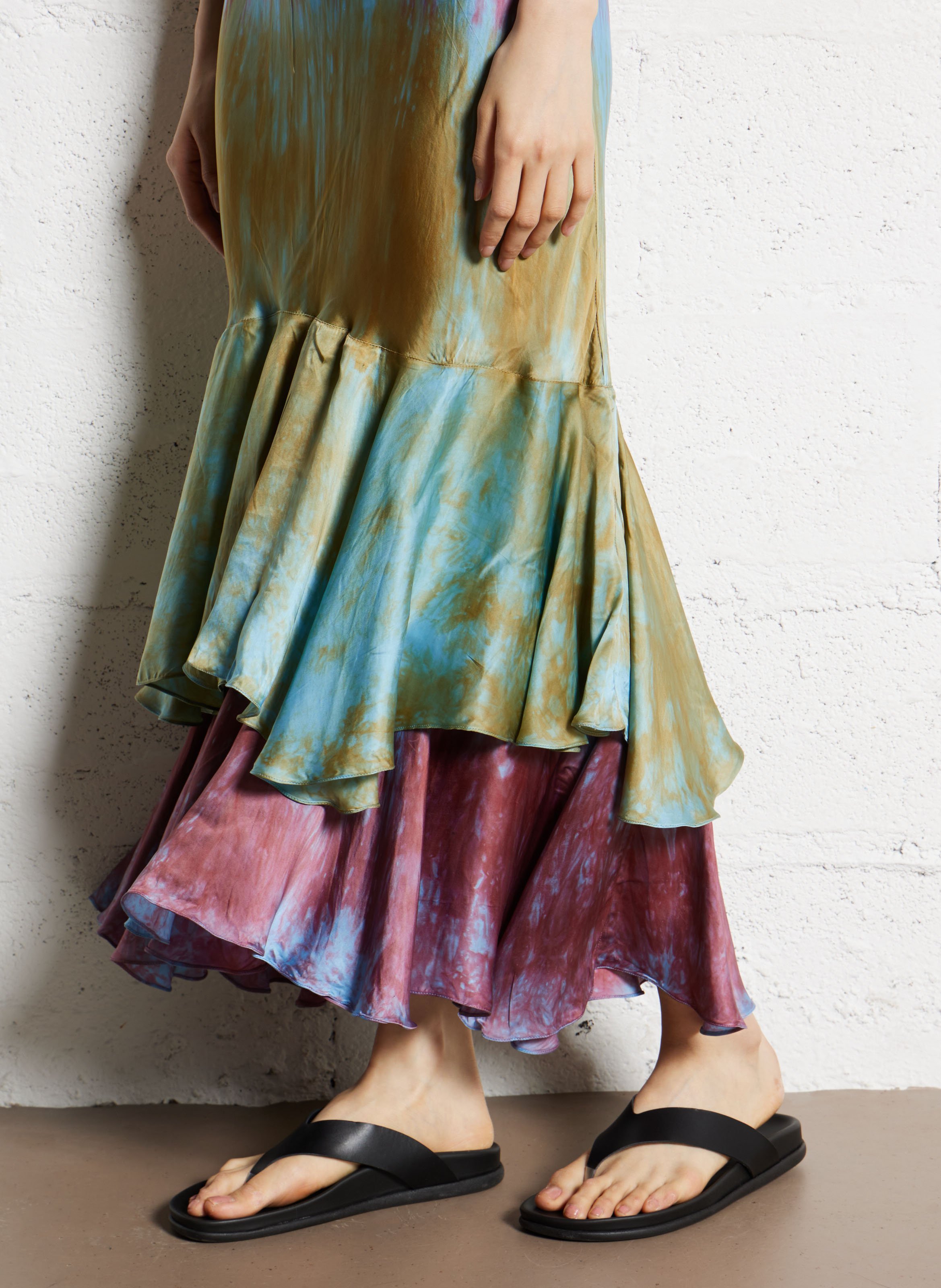 Robe midi dégradée à volants MES DEMOISELLES Multicolore