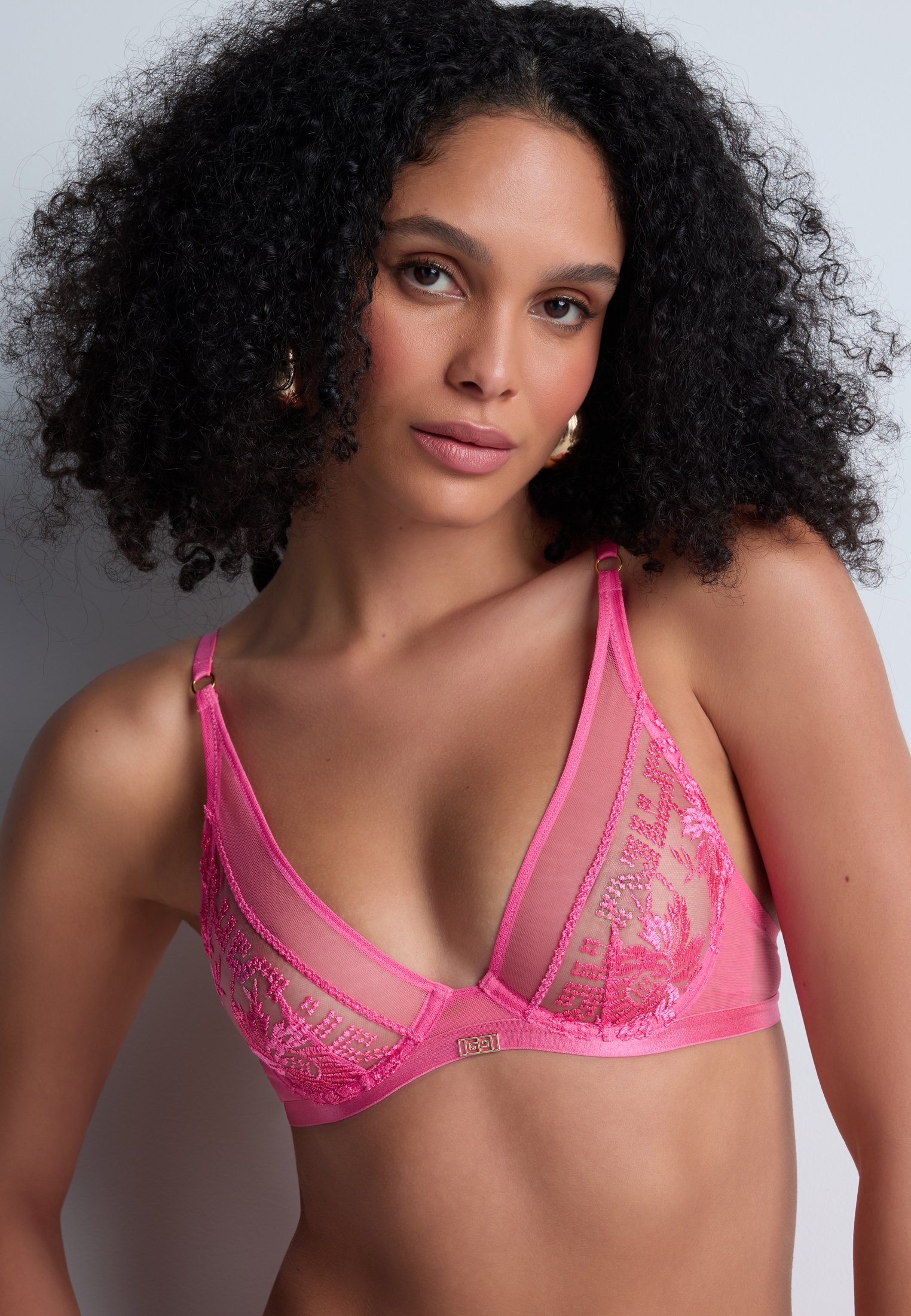 A la Folie kohl black underwired triangle bra AUBADE Pink