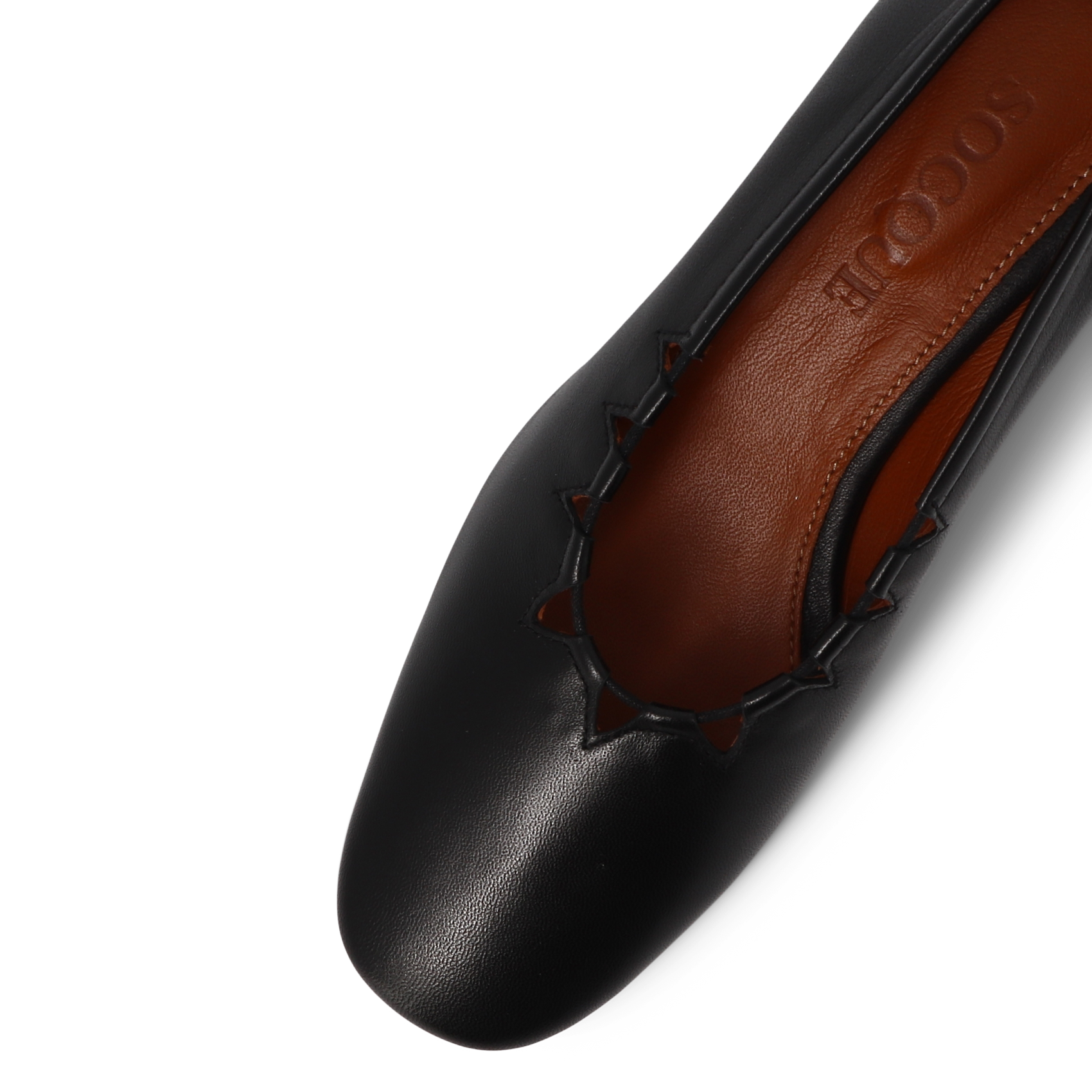 Heeled leather ballet pumps SOCQUE PARIS Black