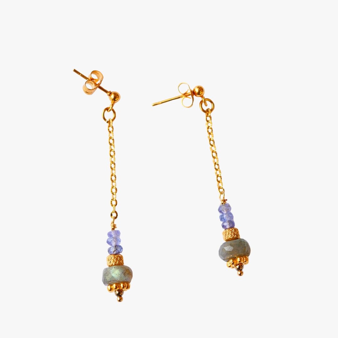 Labradorite earrings GINANDGER Grey