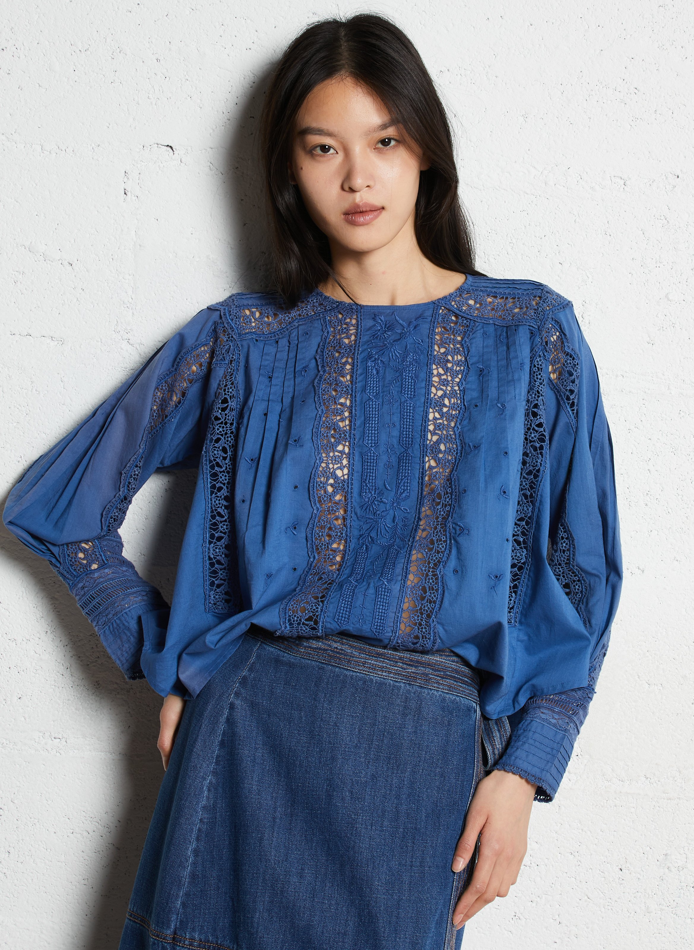 Capri plain oversized shirt LOUISE MISHA Blue