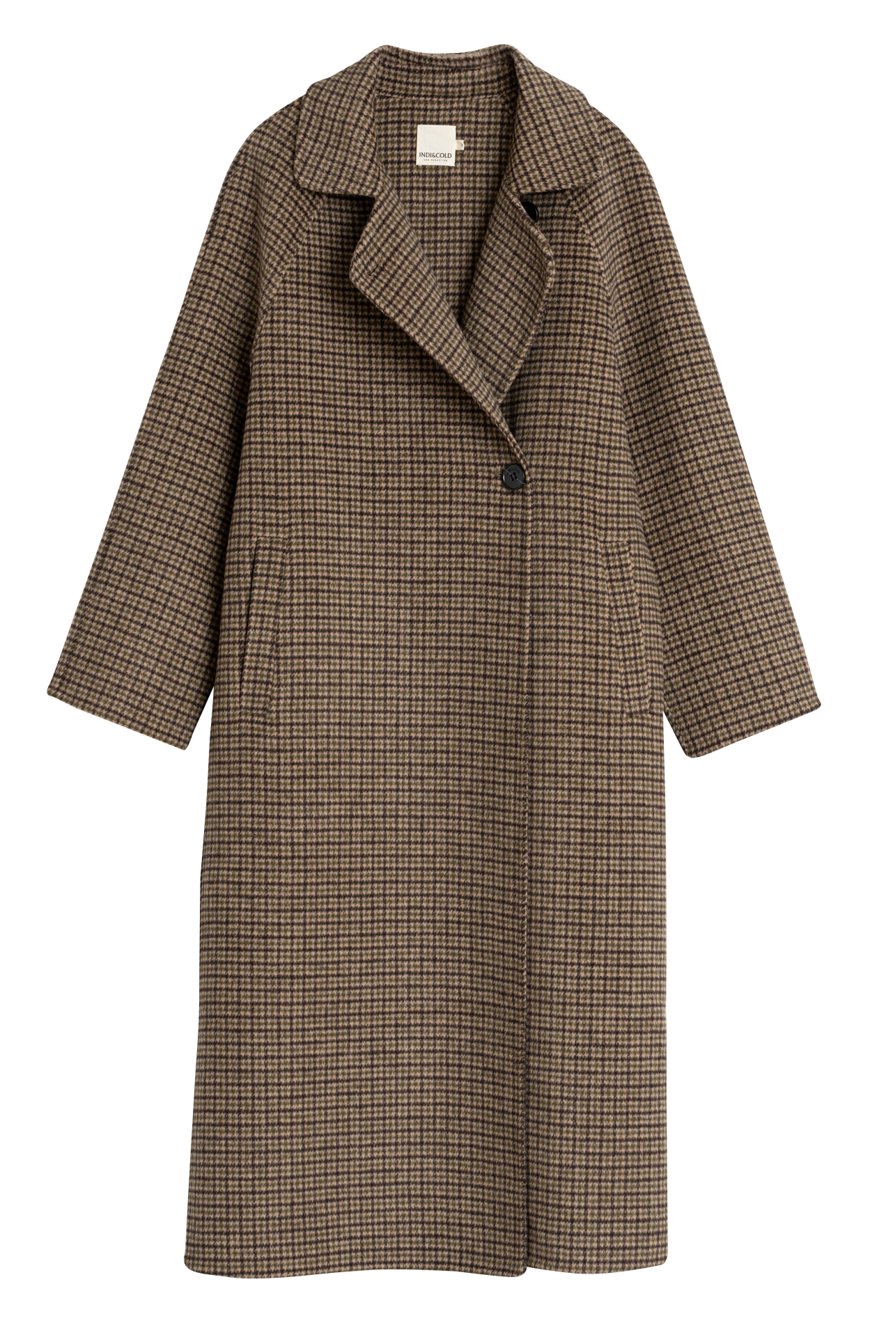 Oversized wool-blend coat with tailored collar INDI & COLD Green