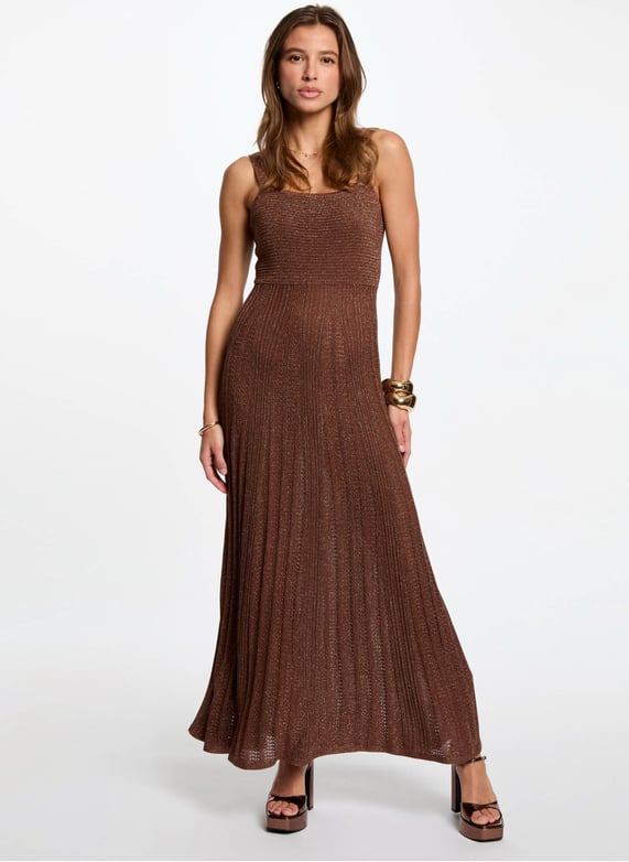 Long square-Neck dress Brown Morgan - Women | Place des Tendances Long square-Neck dress Brown Morgan - Women | Place des Tendances