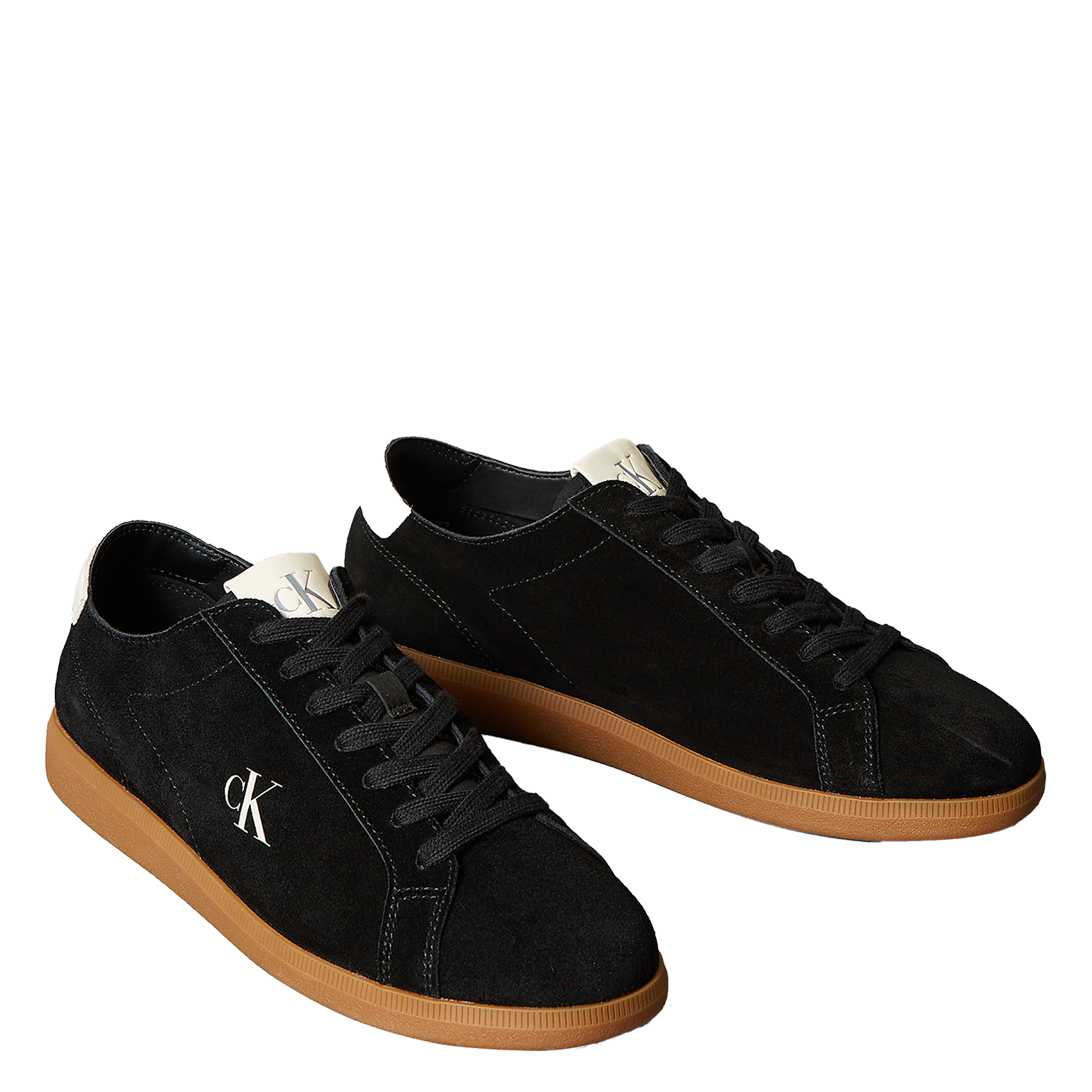 Low-top leather sneakers with logo CALVIN KLEIN Black