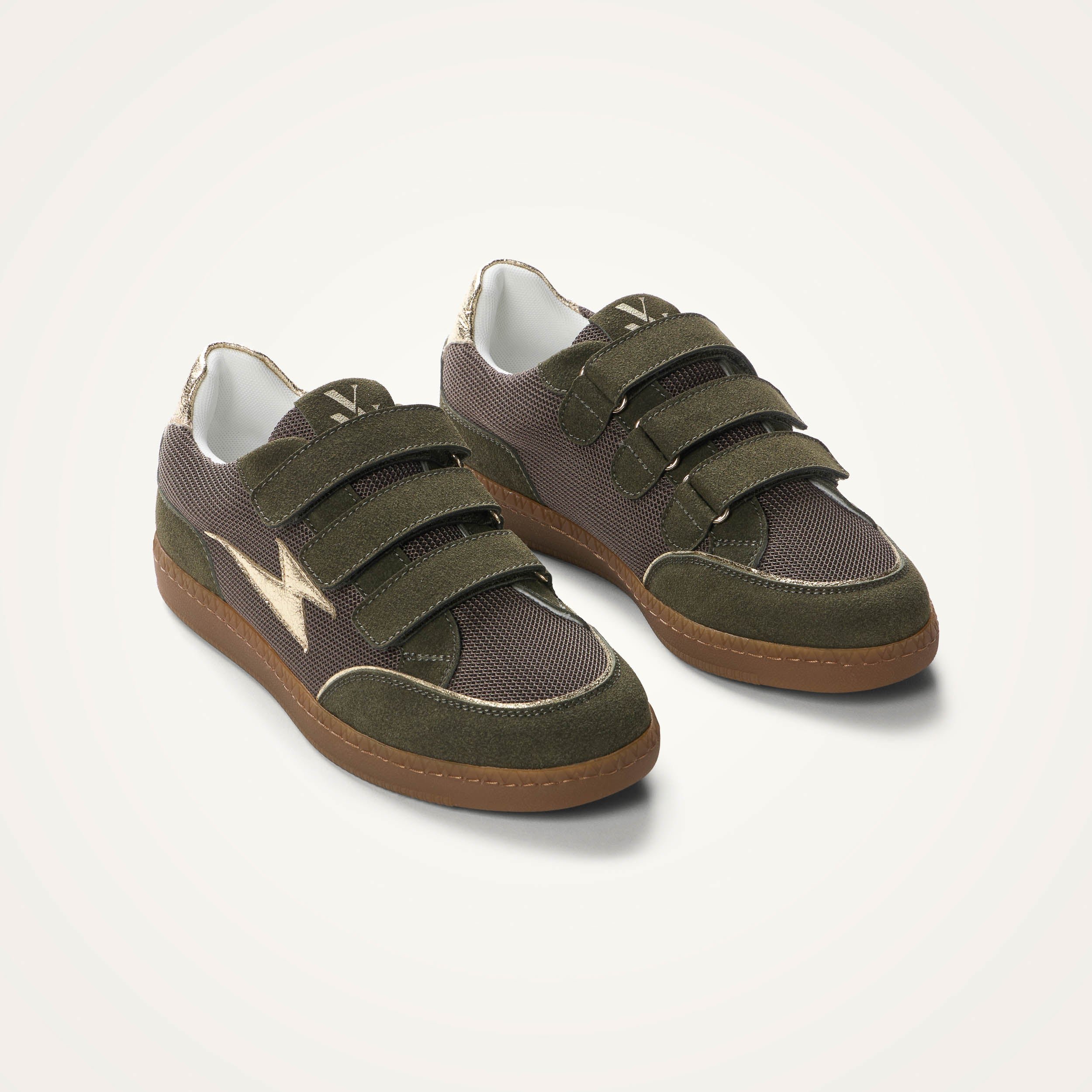 Baskets basses rétro à scratchs VANESSA WU Vert