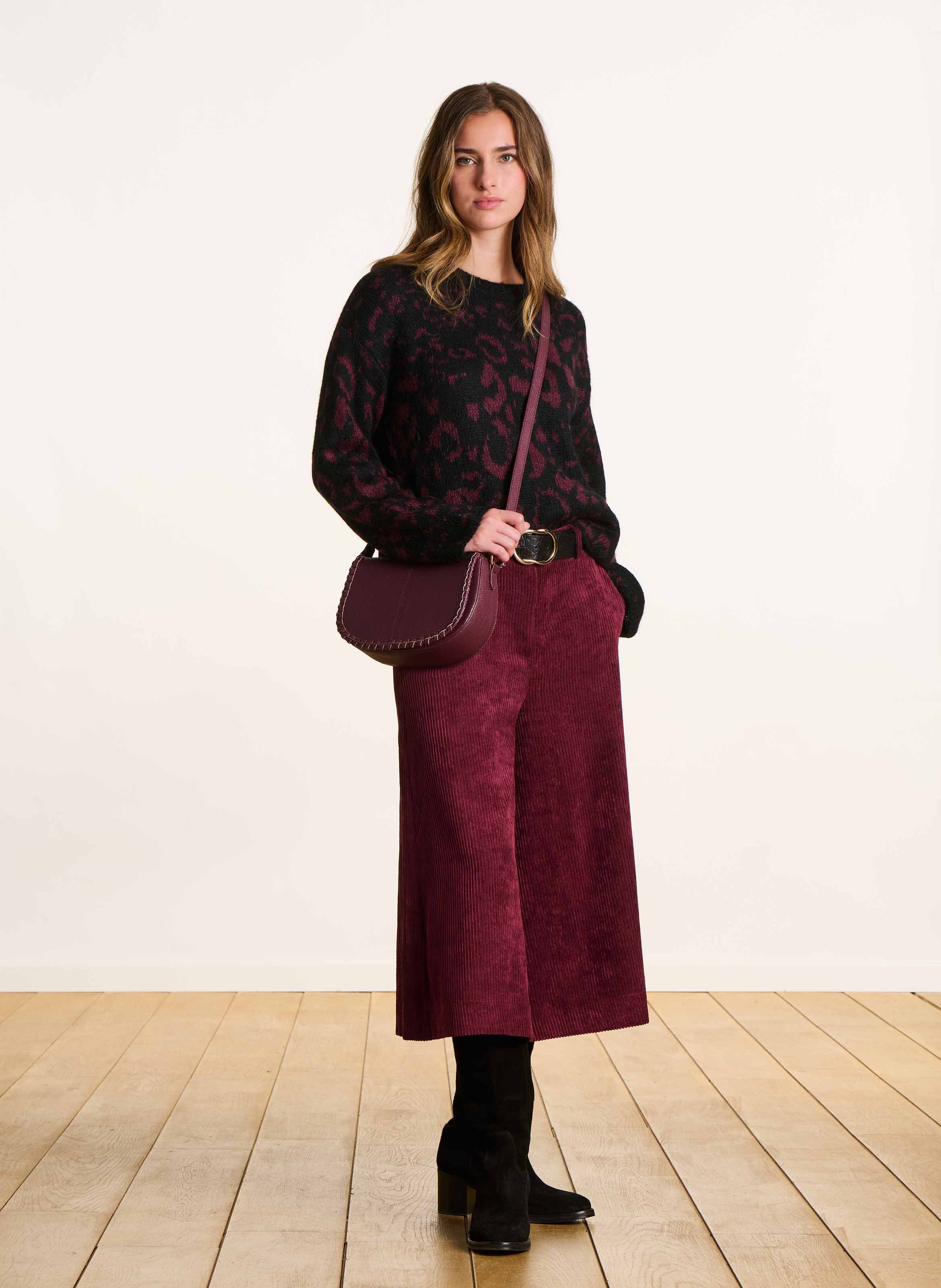 Bermuda large en velours côtelé LA FEE MARABOUTEE Marron