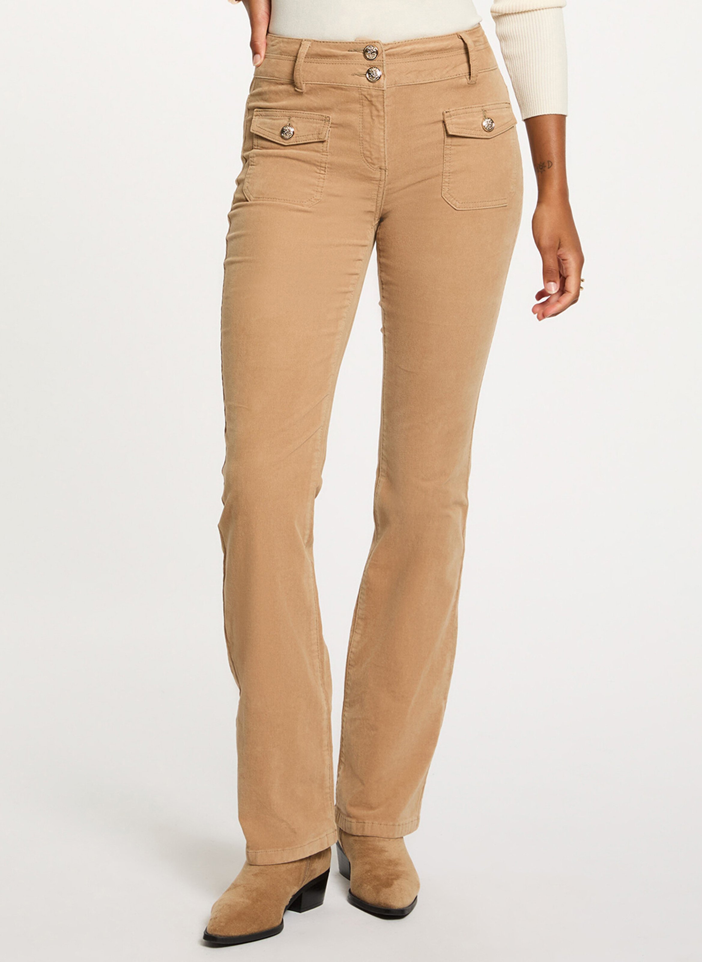 Slim corduroy trousers MORGAN Beige