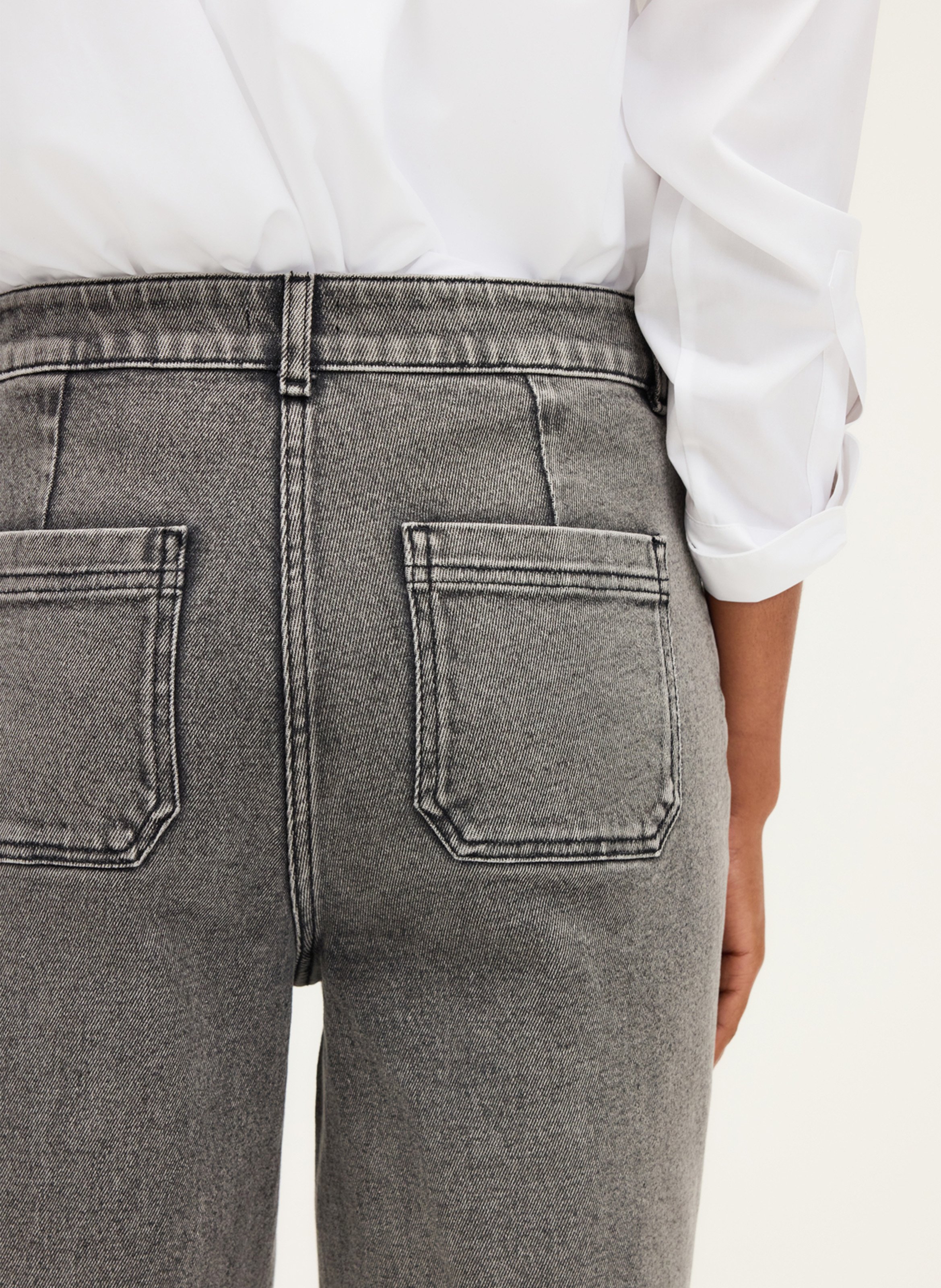 Cotton-blend straight jeans PABLO Grey