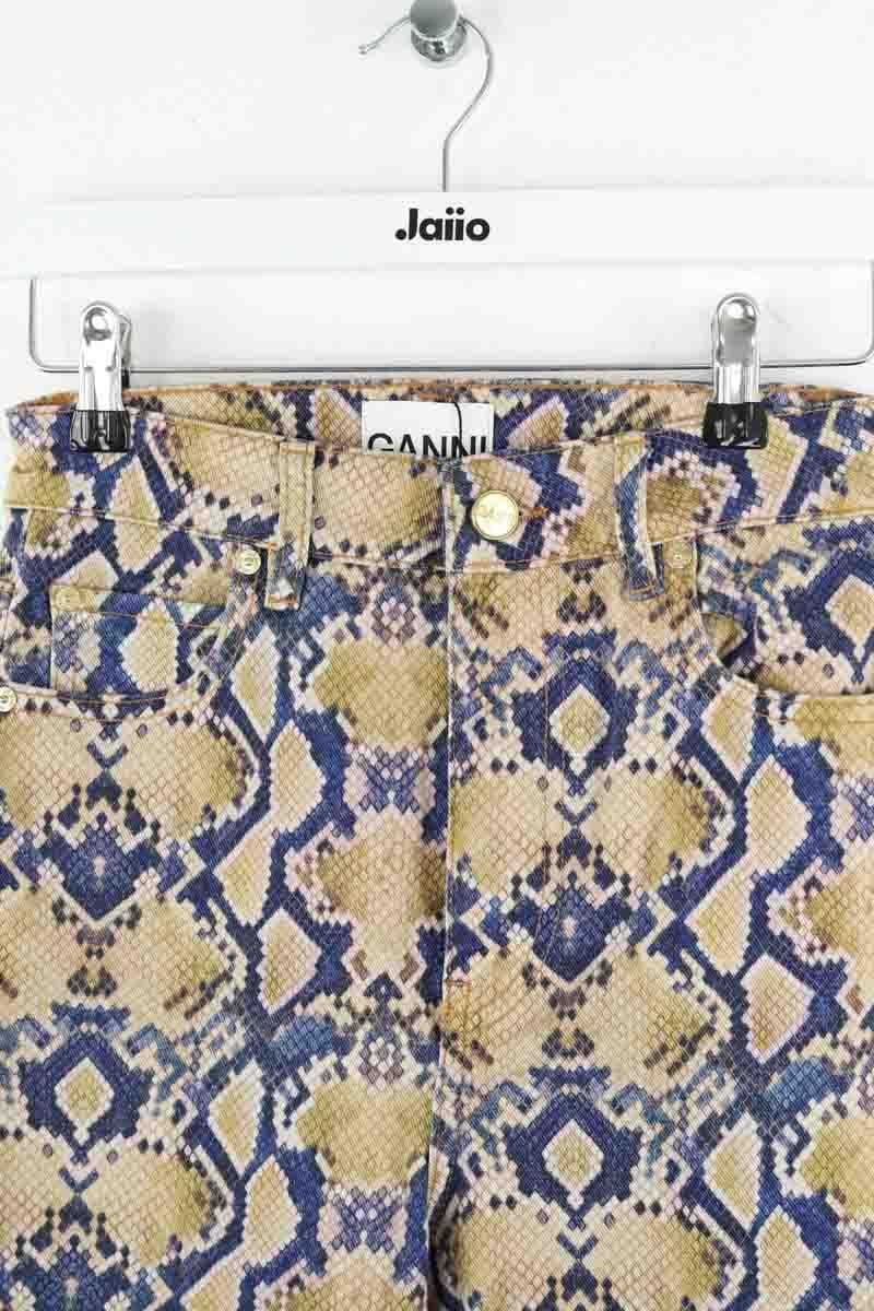 Boot-cut cotton jeans GANNI - Seconde Main Beige