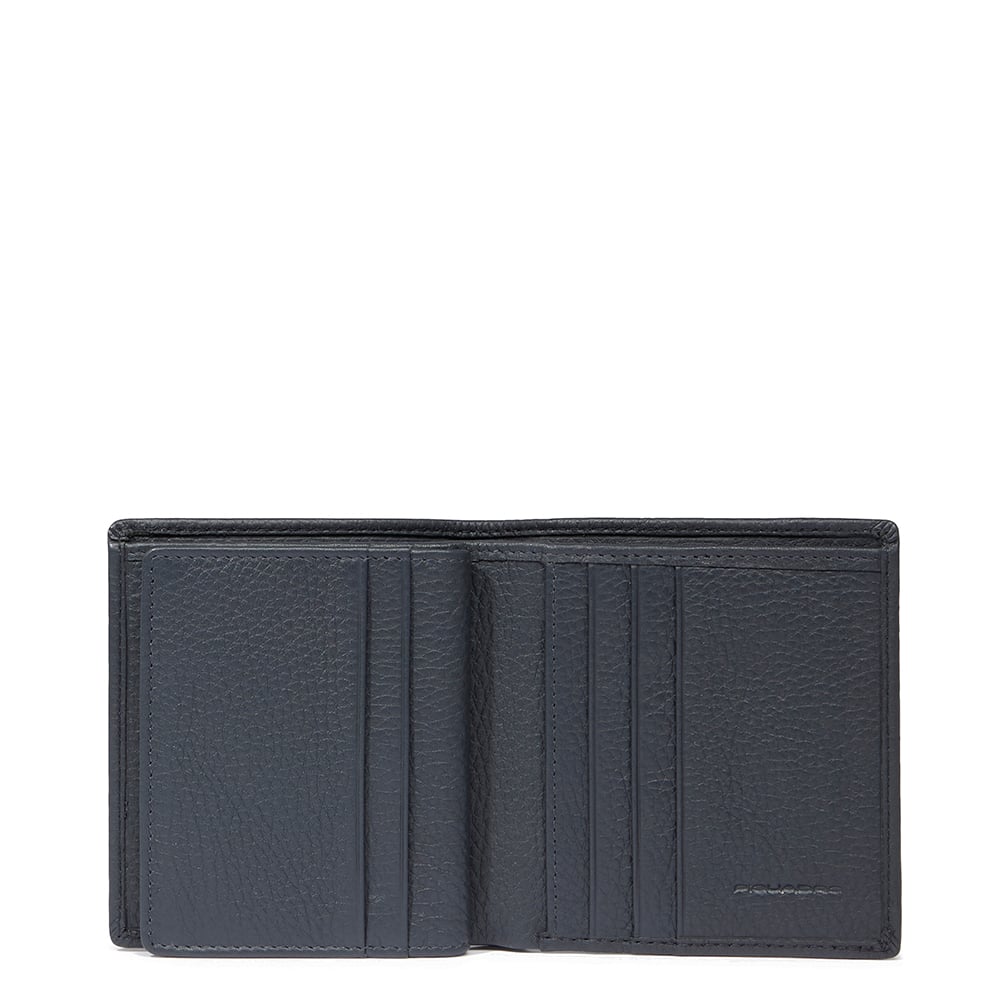 - 100% leather, - 6 cardholder slots, - 1 central compartment, - Size: L10 x H7 cm. PIQUADRO Blue