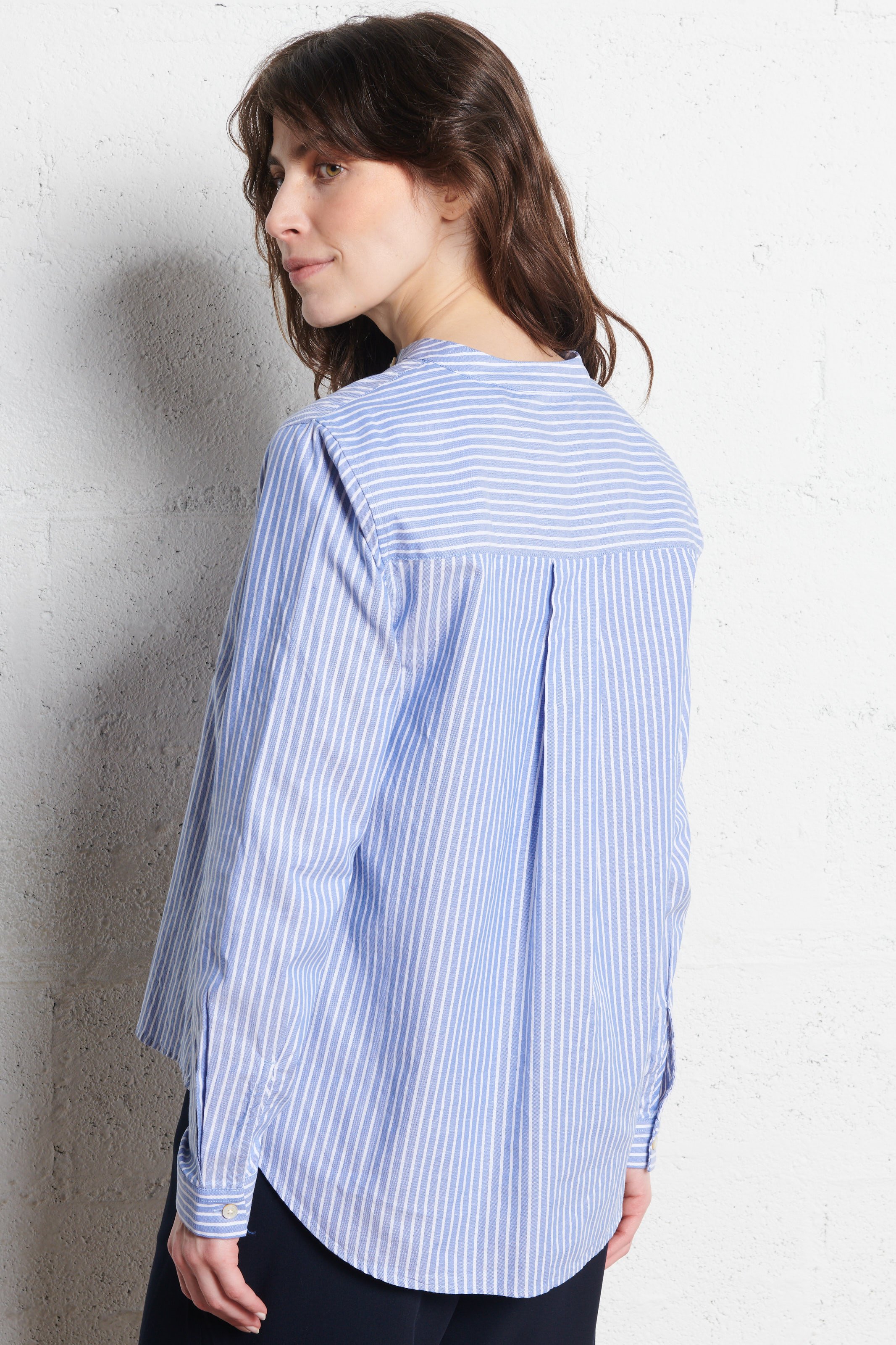 Geruit overhemd van katoen met ronde hals RUE DE TOKYO Veelkleurig