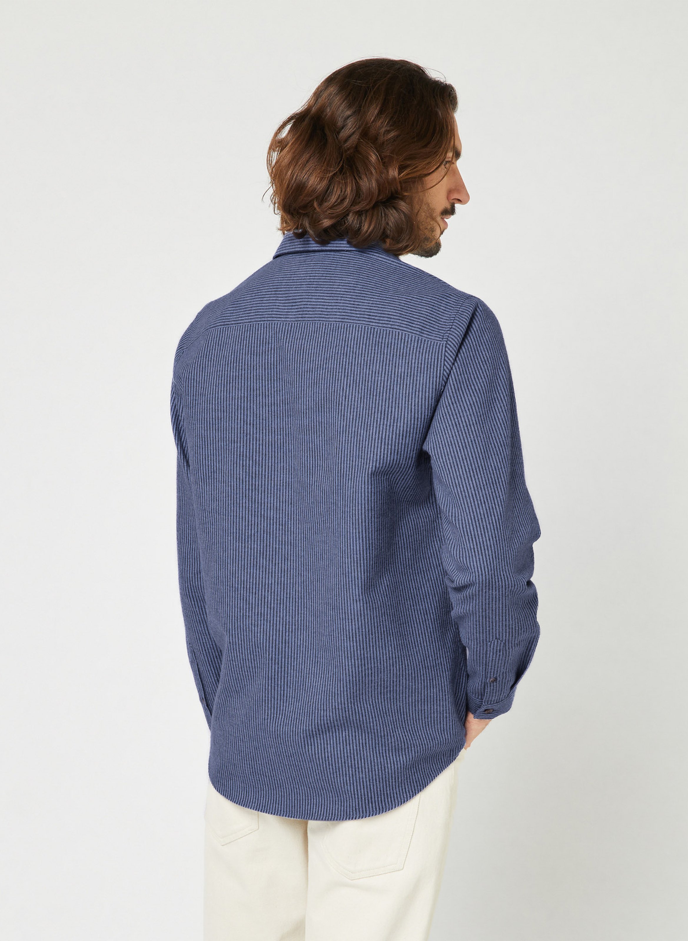 Chemise col classique en coton FAGUO Bleu