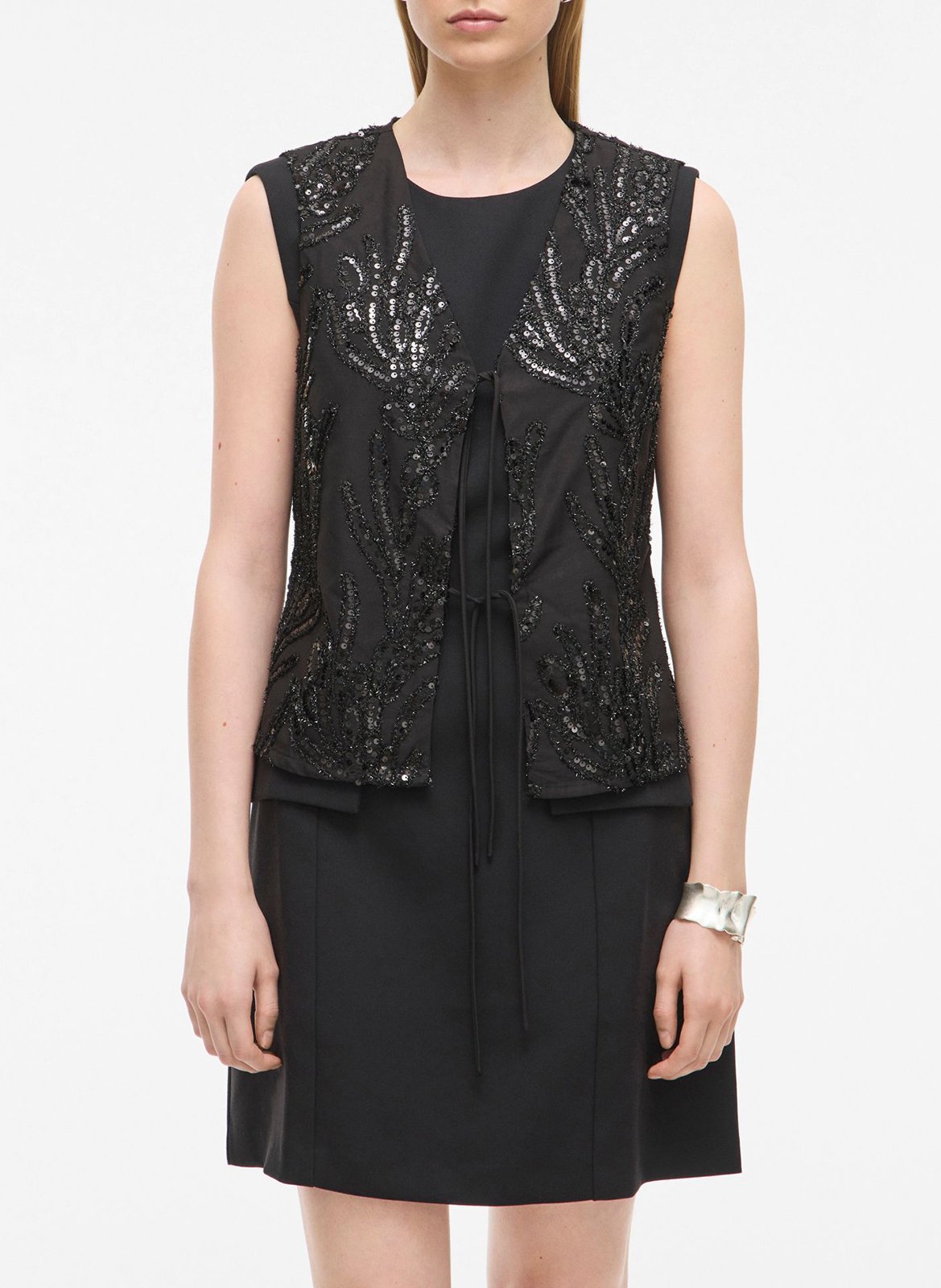 Sequined V-neck top ROUGE EDIT Grey