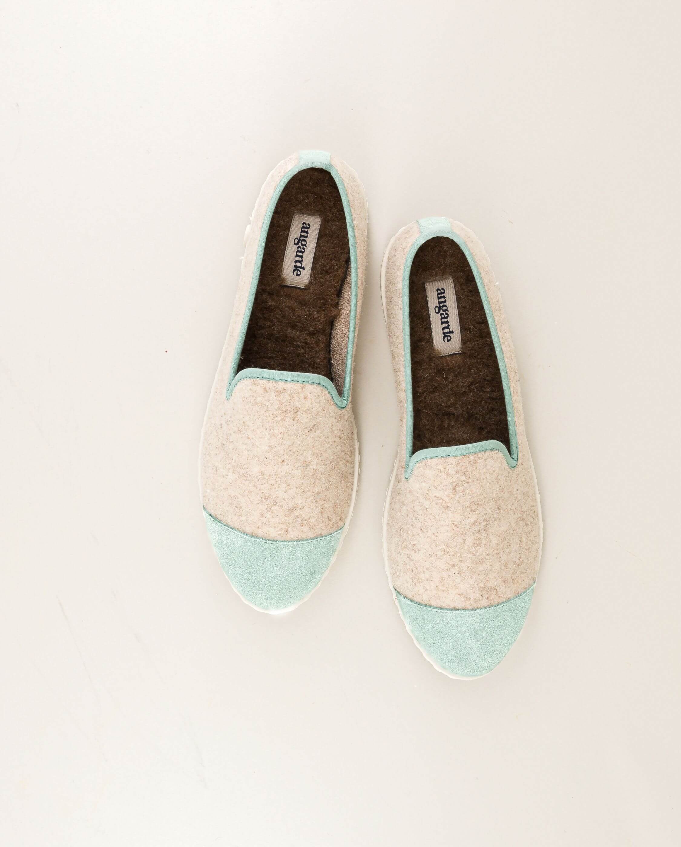 Women's wool slipper, sage beige ANGARDE Beige