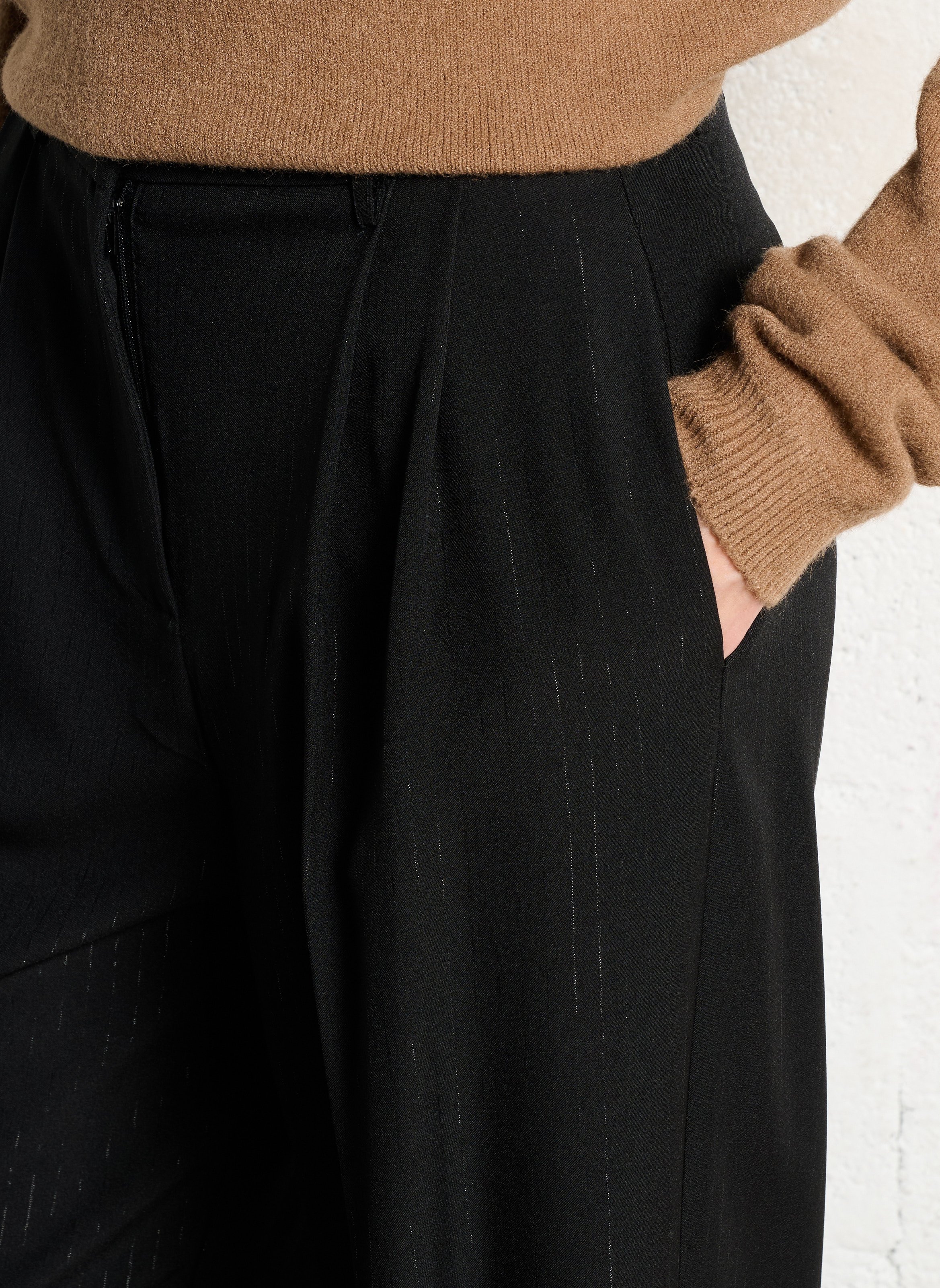 Pantalon droit rayé IMPERIAL Noir