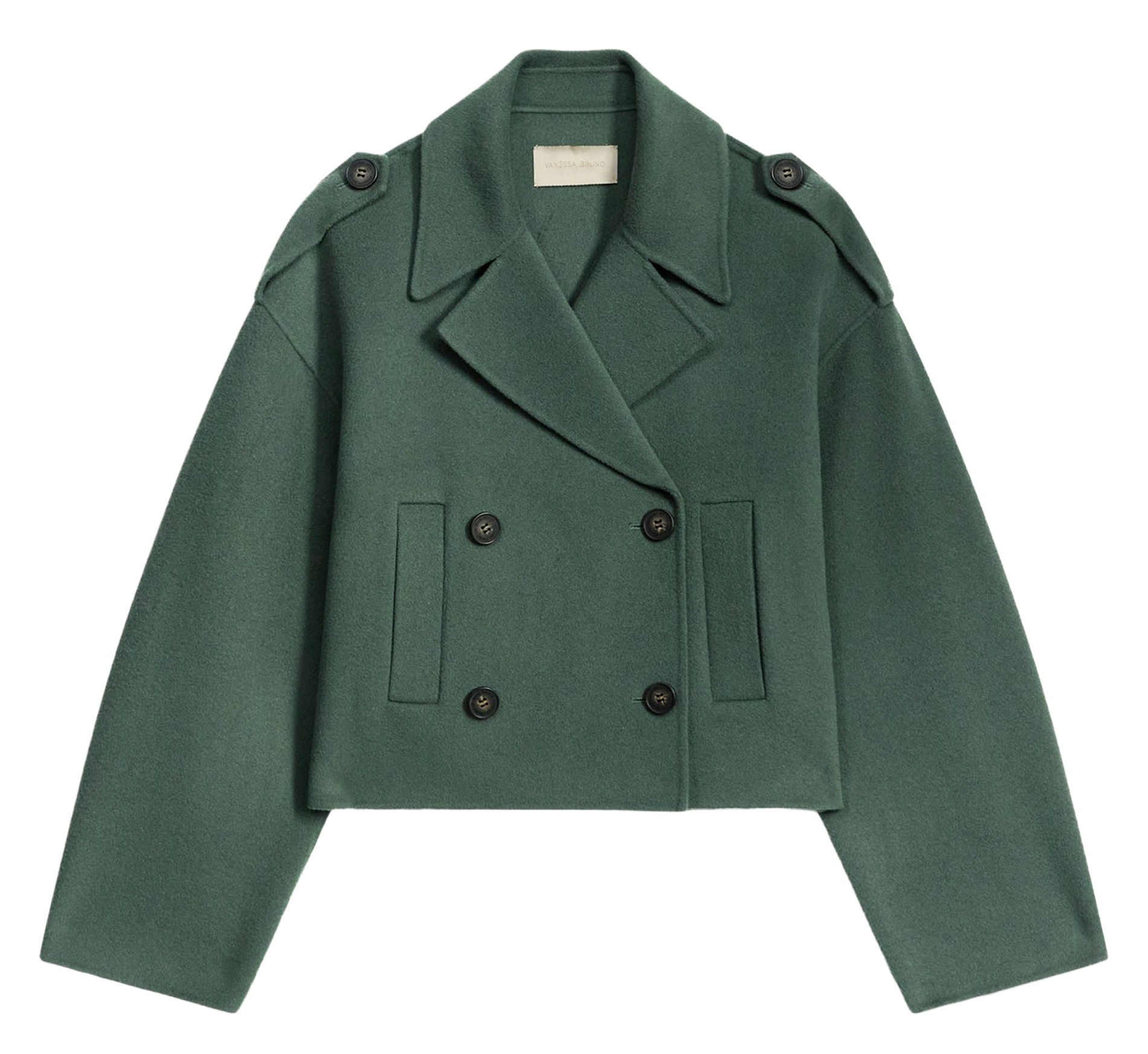 Oversized jas met reverskraag van gemengd wol VANESSA BRUNO Groen