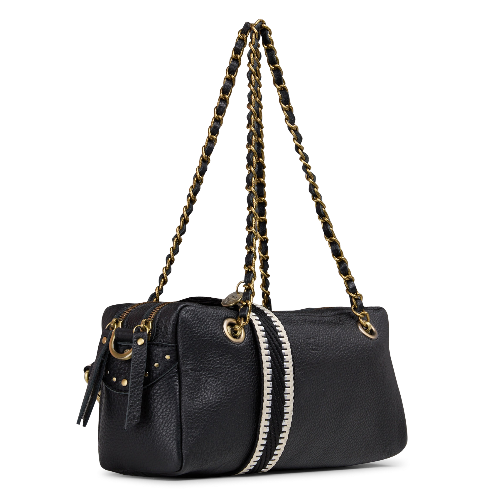 Leren clutch MILA LOUISE Zwart