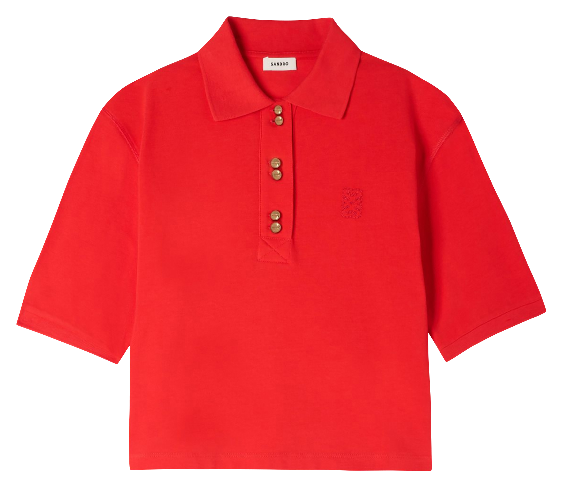 Korte mouw polo met geborduurd logo SANDRO