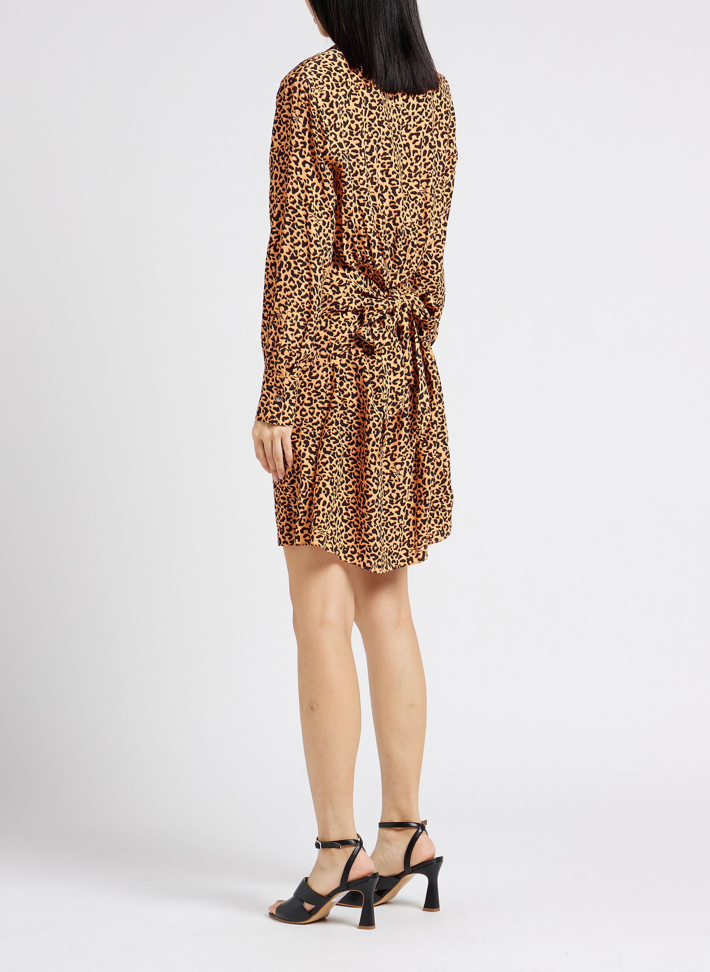 Halflange knoopjurk met luipaardprint KARL LAGERFELD Oranje