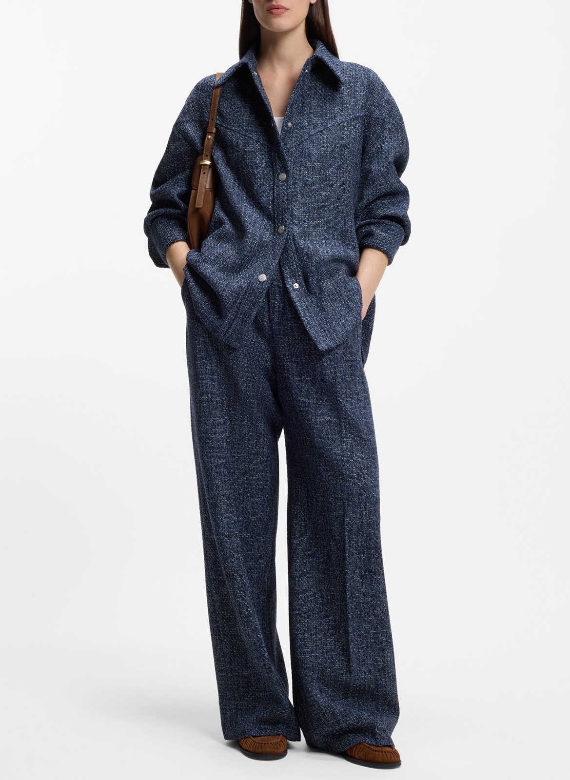 A-line leather skirt BOSS Brown