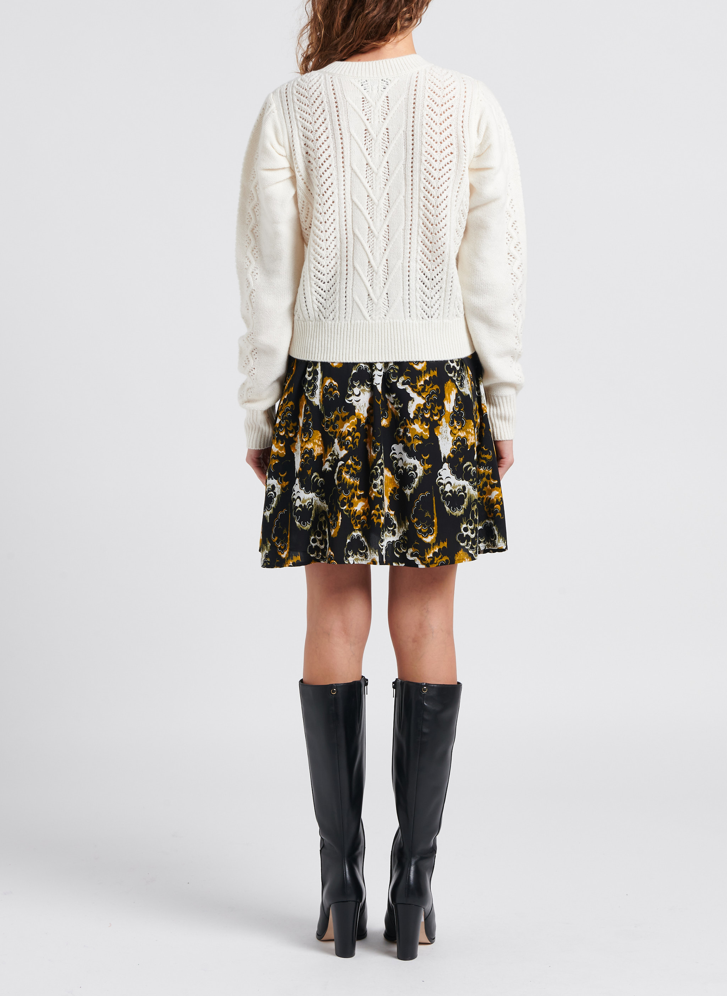 Kurzer Rock mit Print VILA Schwarz