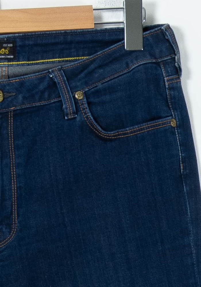 Cropped slim jeans with studs LEE - Seconde Main Blue