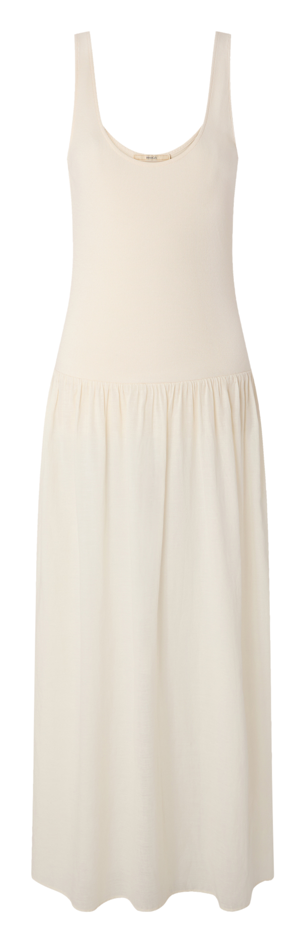 Ausgestelltes Maxikleid aus Baumwoll-Mix SESSUN Beige
