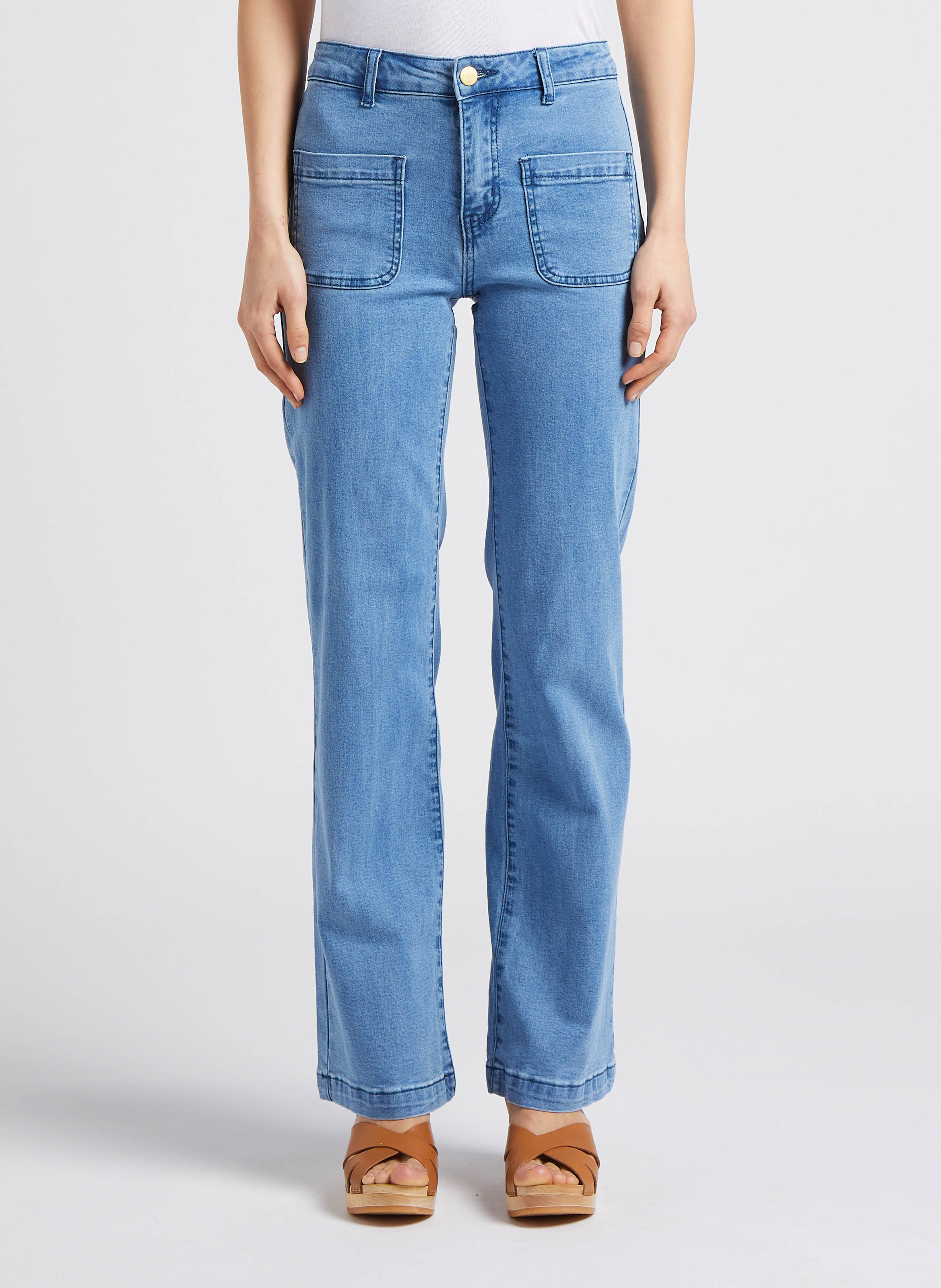 Jean bootcut taille haute LA PETITE ETOILE Blauw