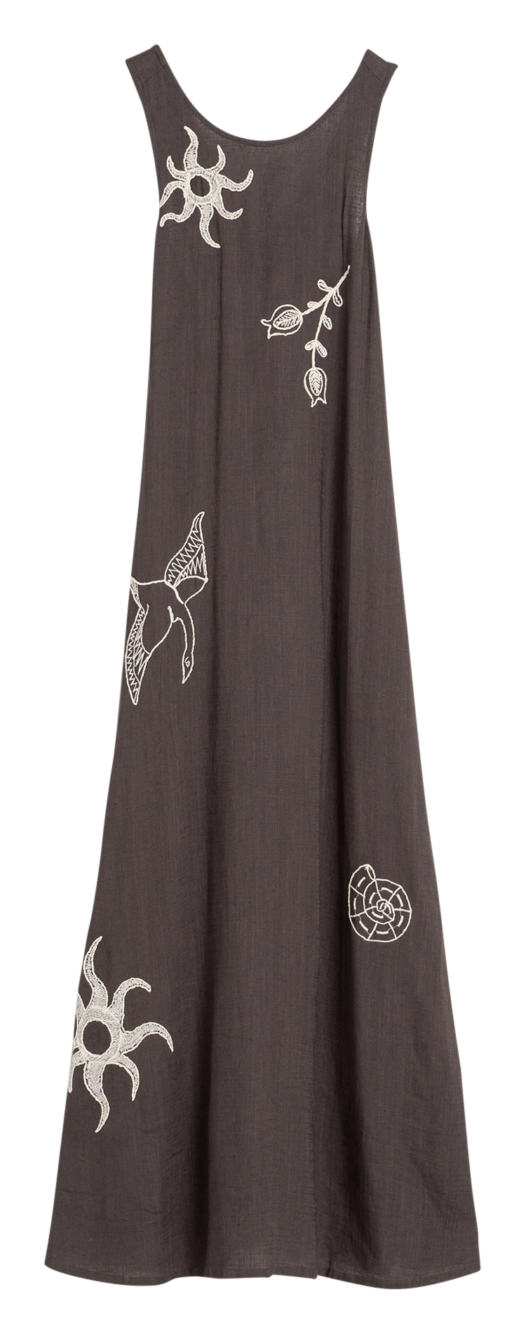 Langes Kleid mit Rundhalsausschnitt INDI & COLD Grau