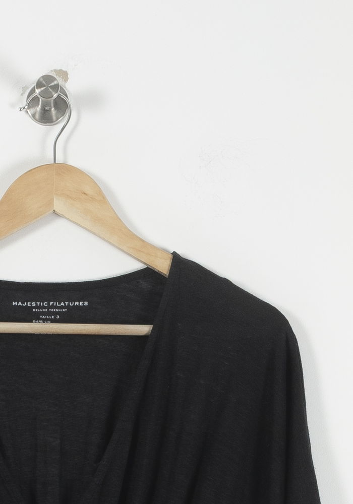 Robe courte & midi MAJESTIC FILATURES - SECONDE MAIN Noir