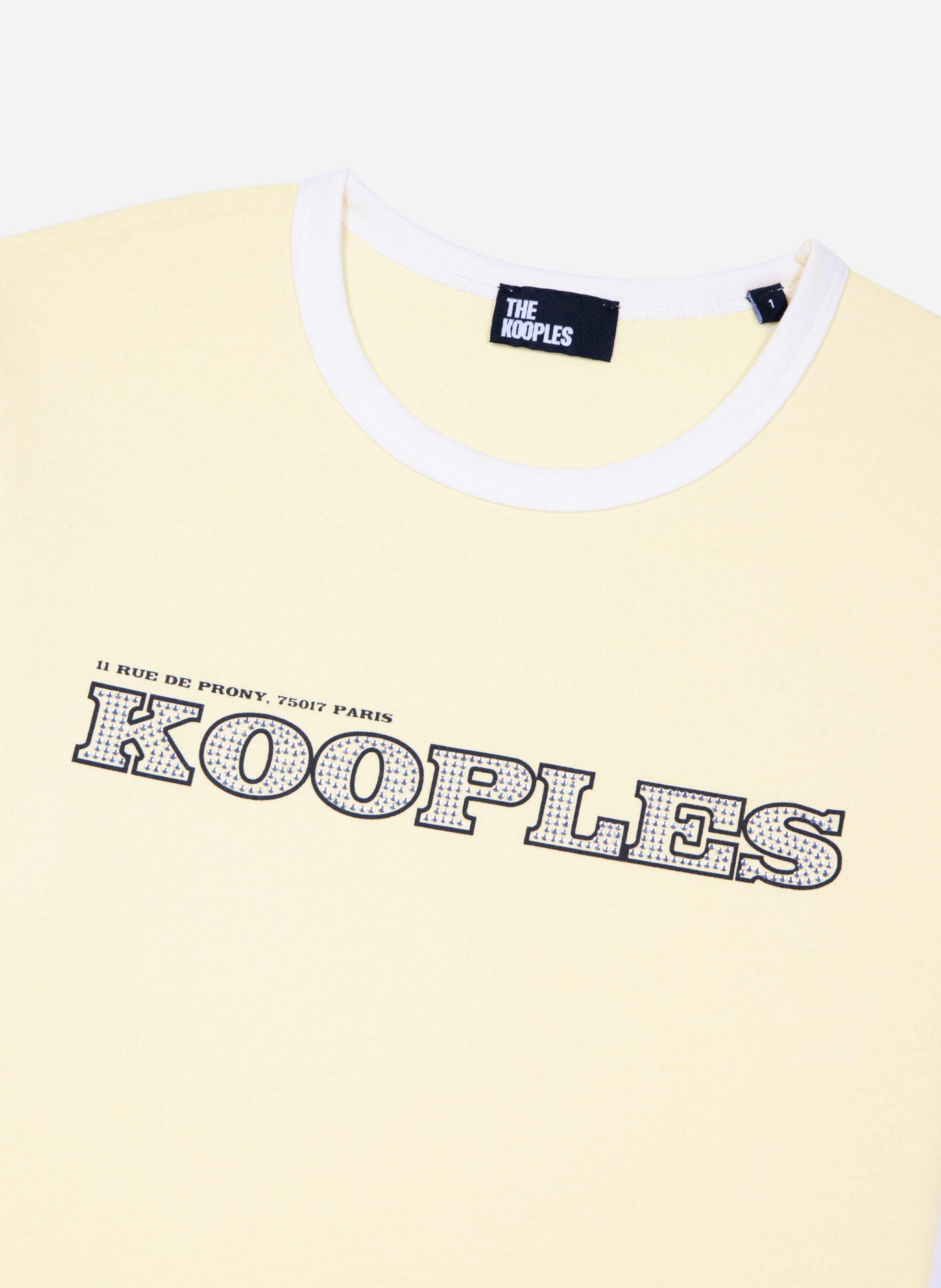 T-shirt with rhinestone logo THE KOOPLES Yellow