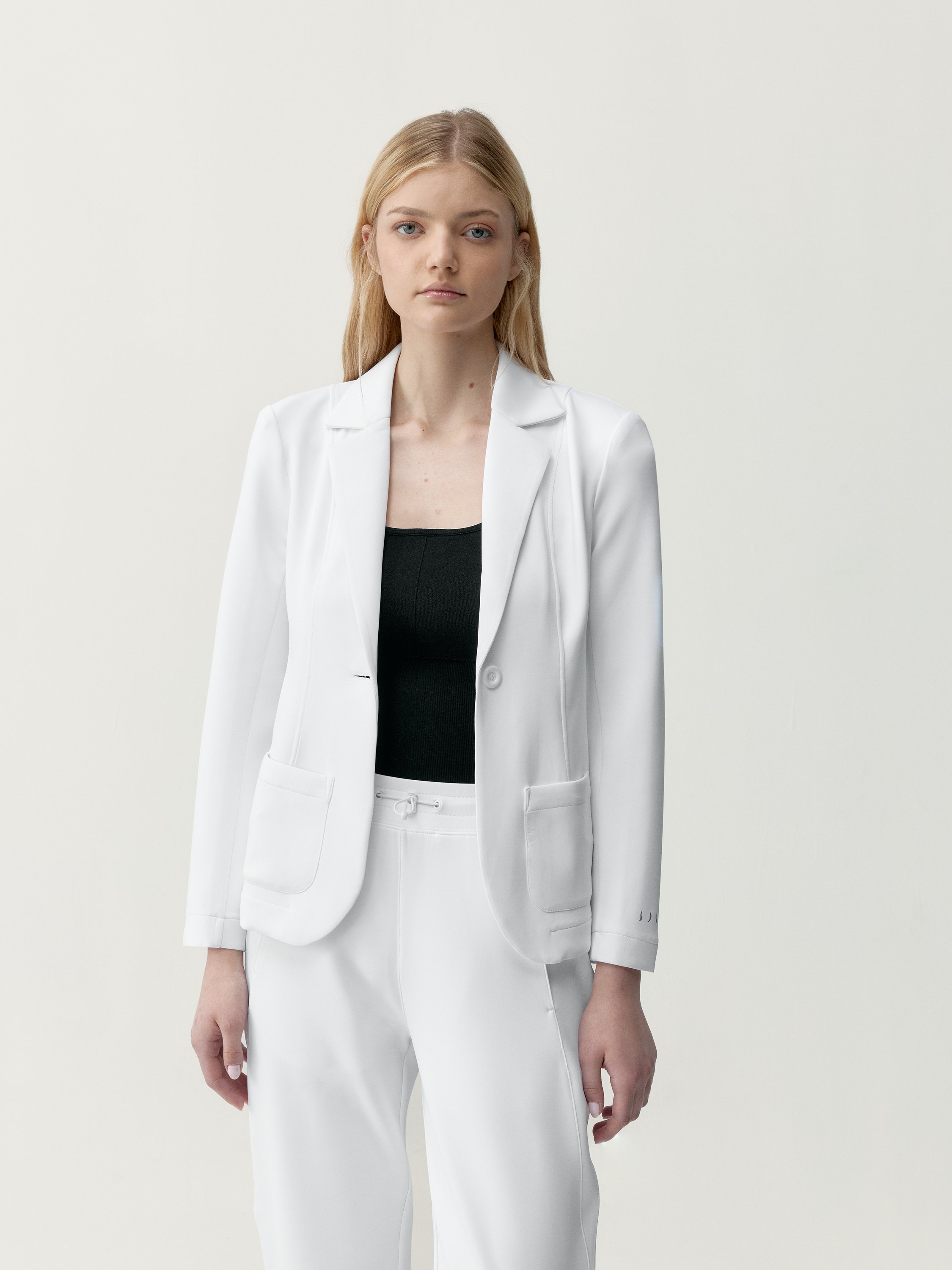 Blazer coupe droite, simple boutonnage lyssa BORN Blanc