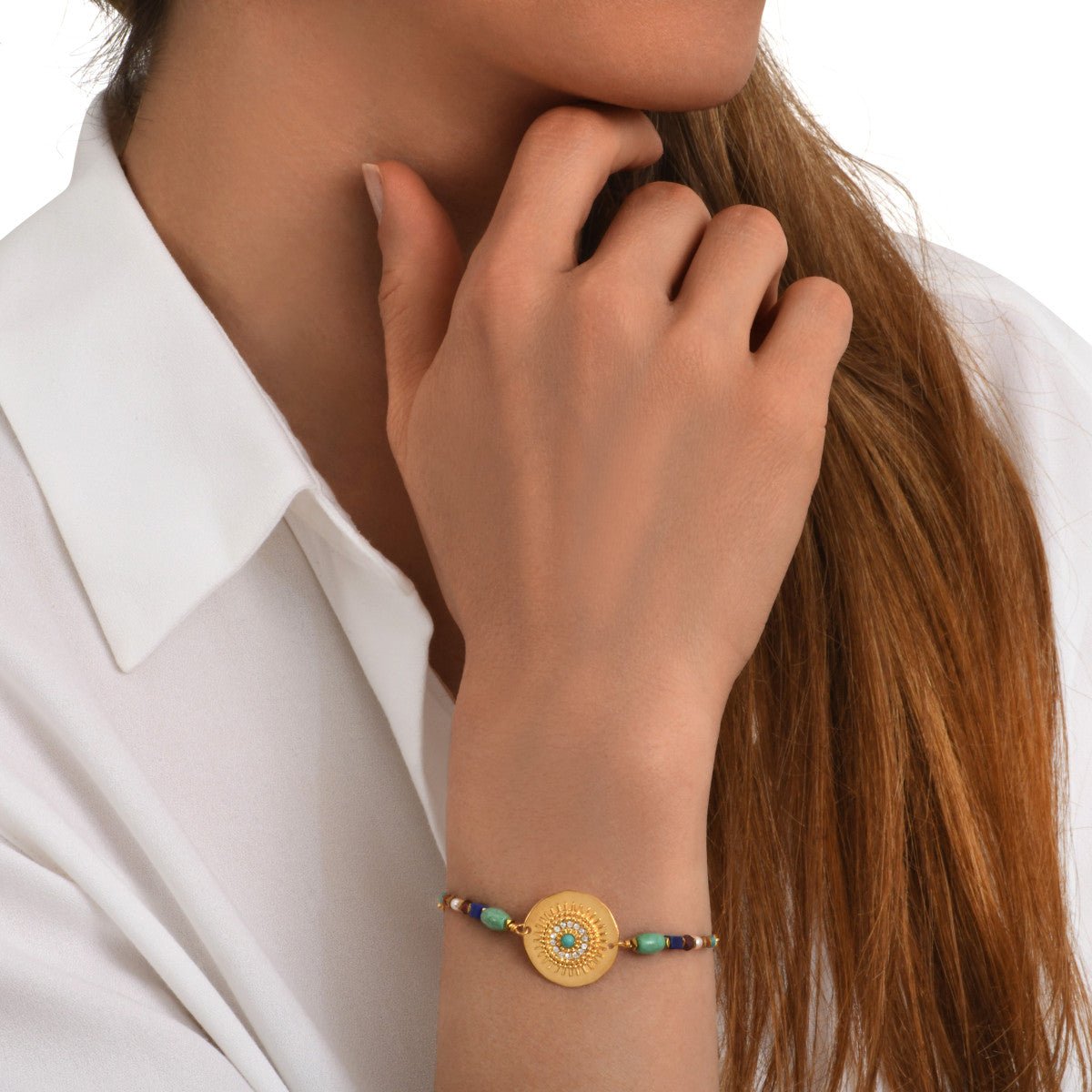 Adjustable fine bracelet   gold-plated SATELLITE PARIS Multicolored