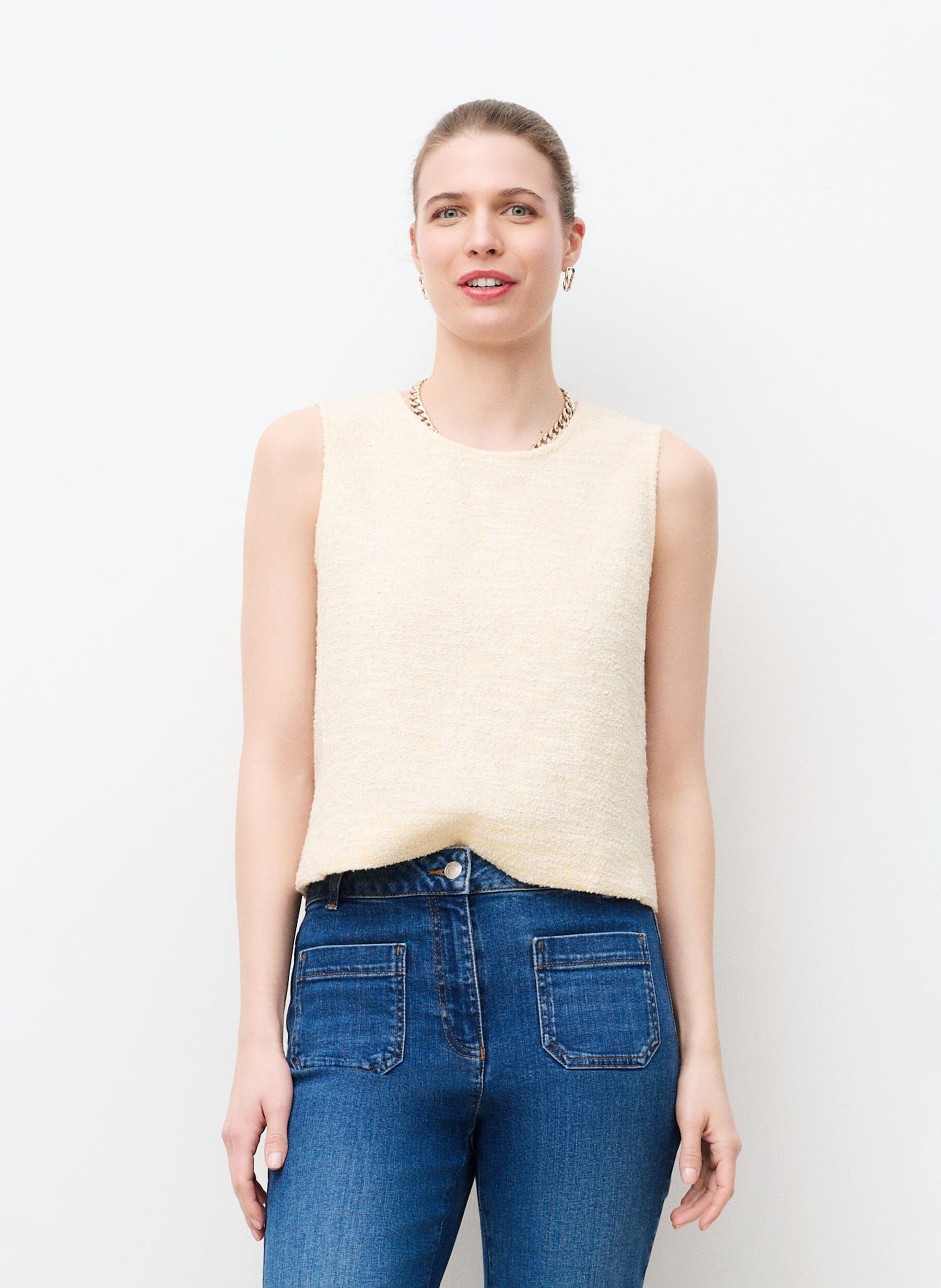 Top con cuello redondo CAROLL Amarillo