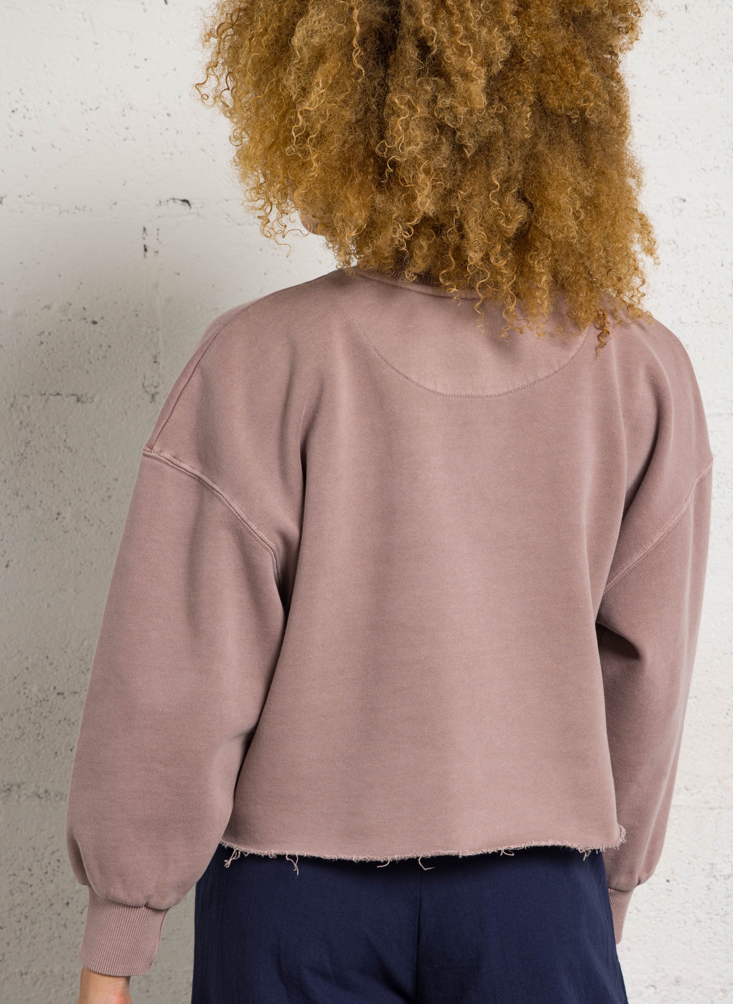 Short sweatshirt with sequin screen printing NEWTONE Beige