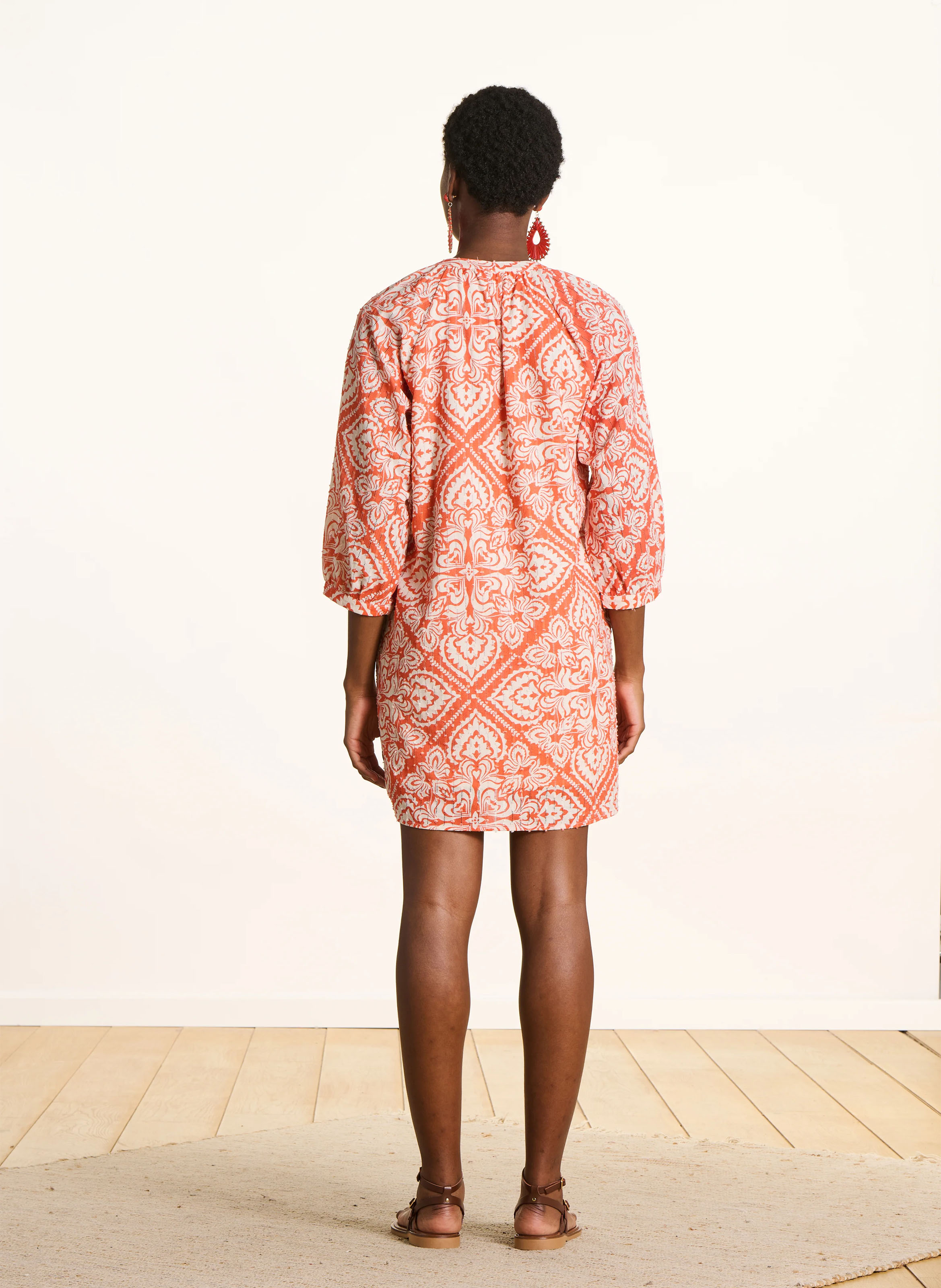 Geblümtes Kurzkleid LA FEE MARABOUTEE Orange