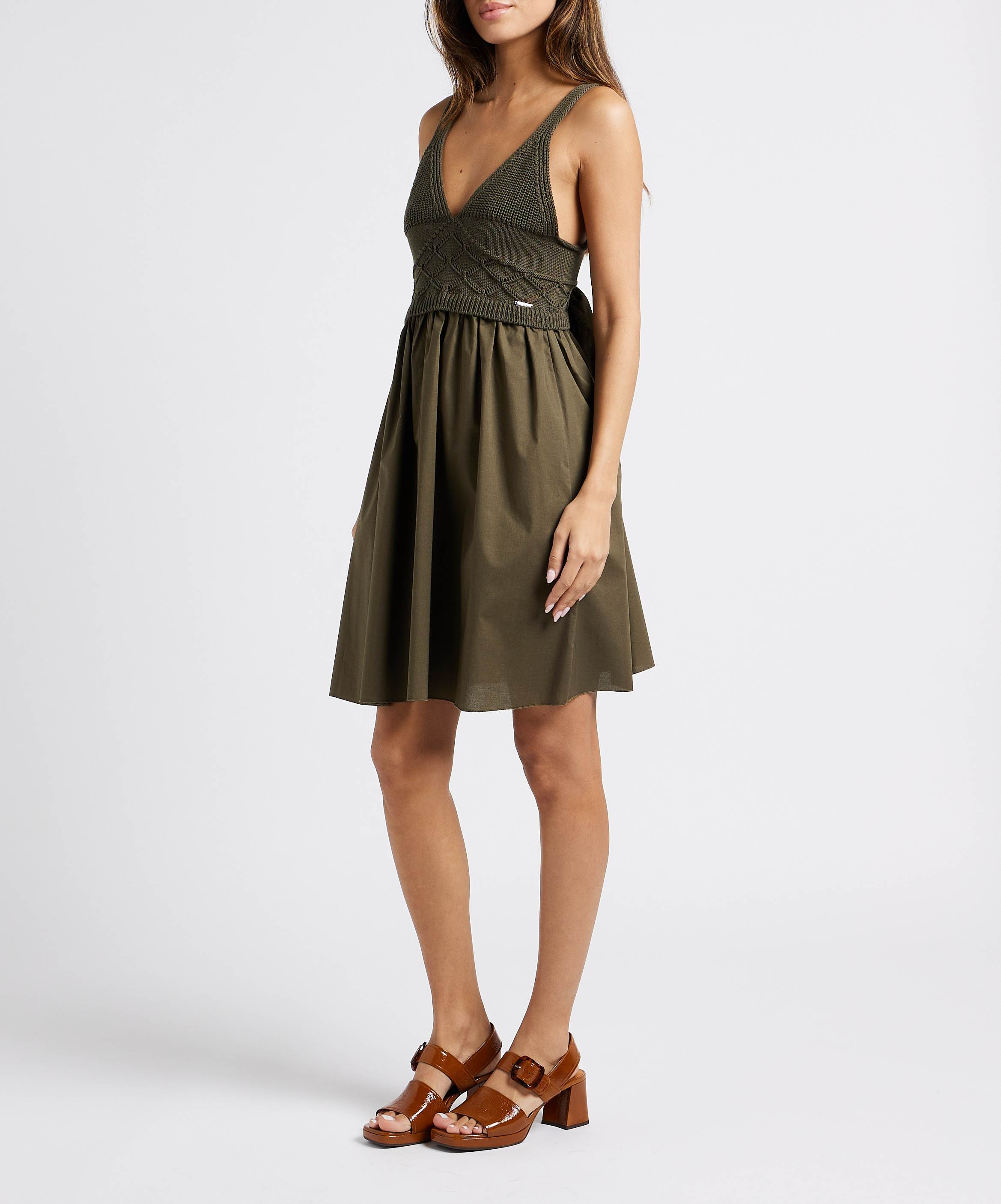 Sandales hautes en cuir verni CHIE MIHARA Marron