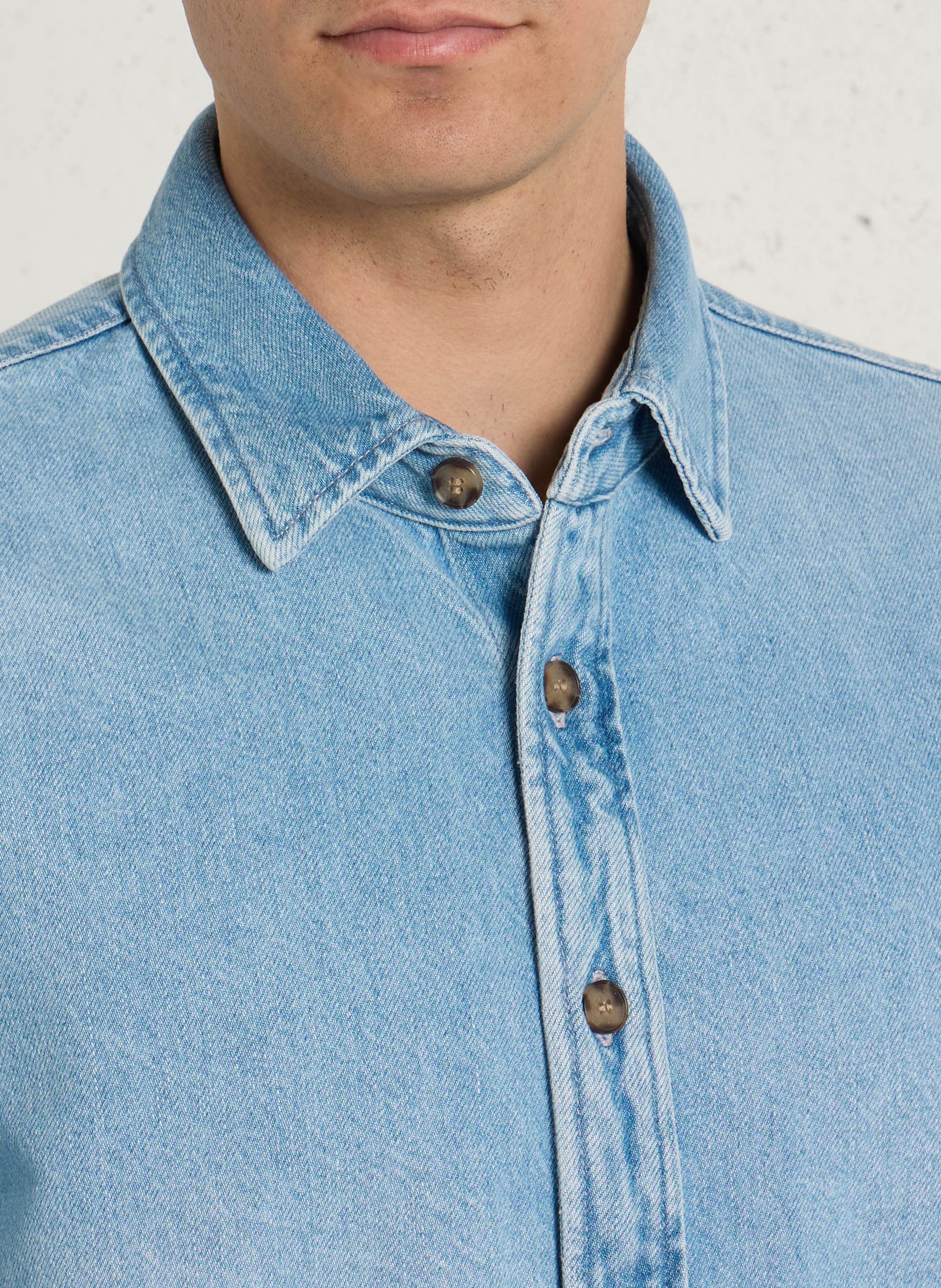 Oversized cotton-blend shirt with classic collar IKKS Blue
