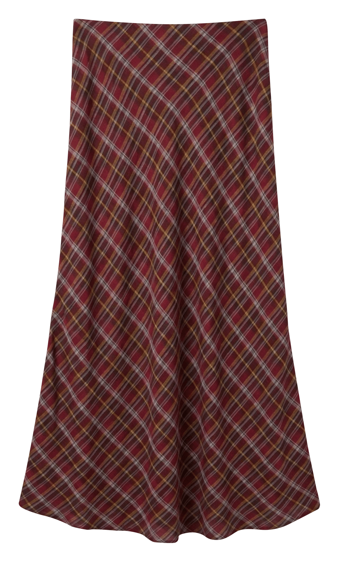 Flared long plaid skirt INDI & COLD Red