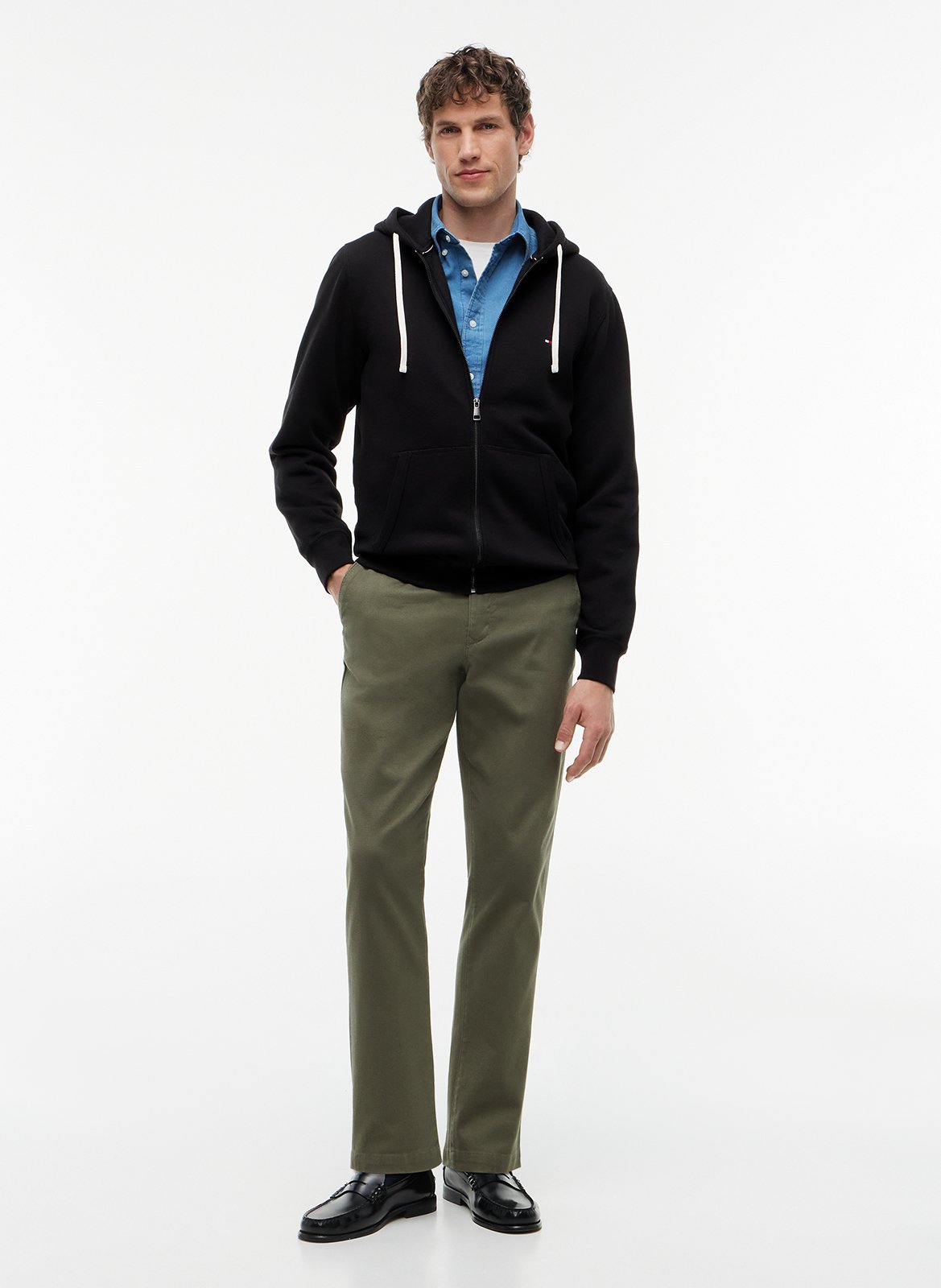 Kapuzensweatshirt aus Baumwoll-Mix mit Reißverschluss TOMMY HILFIGER Schwarz