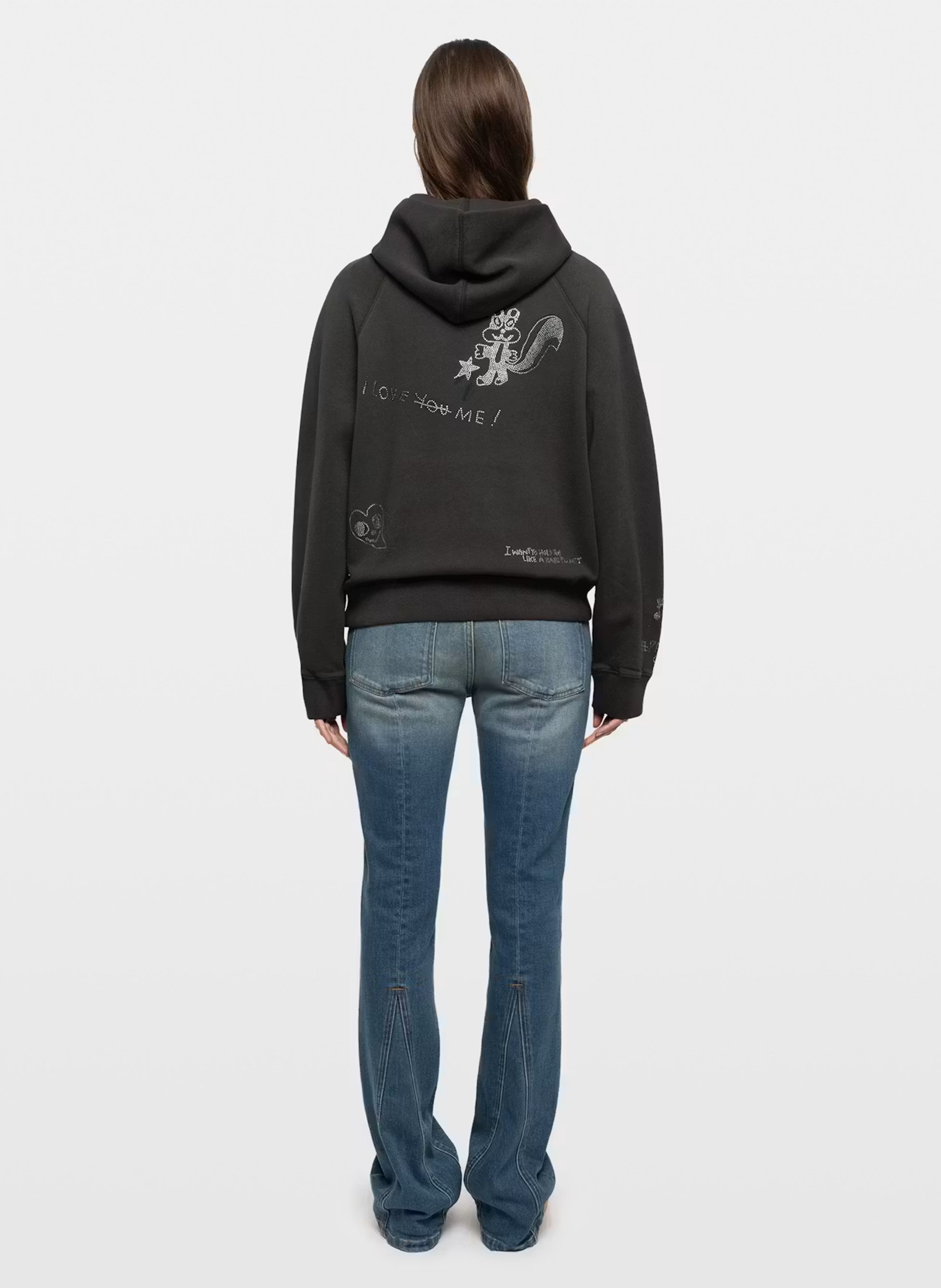 Sweater met ronde hals en borduursel ZADIG&VOLTAIRE Grijs