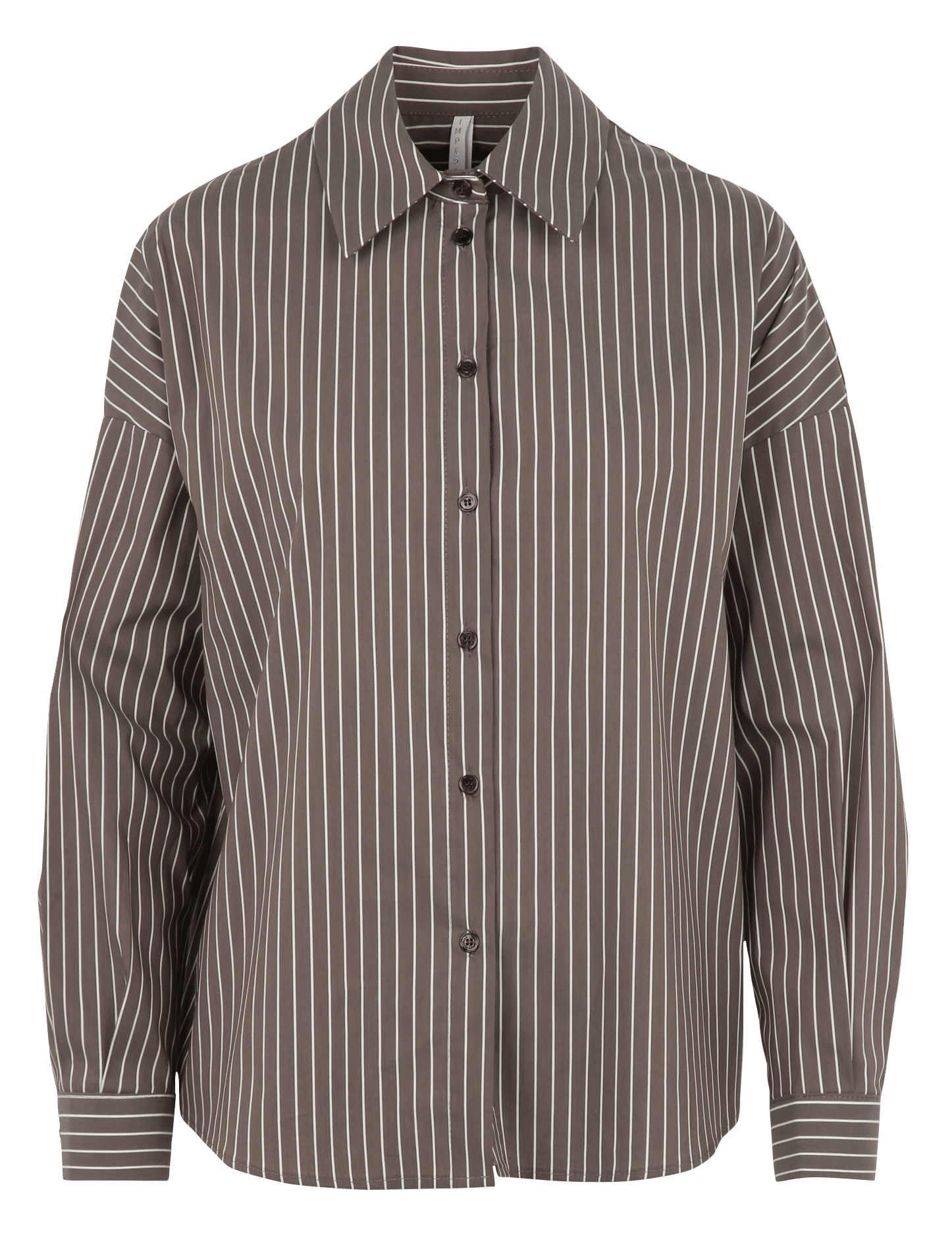Oversized cotton-blend shirt with classic collar IMPERIAL Brown